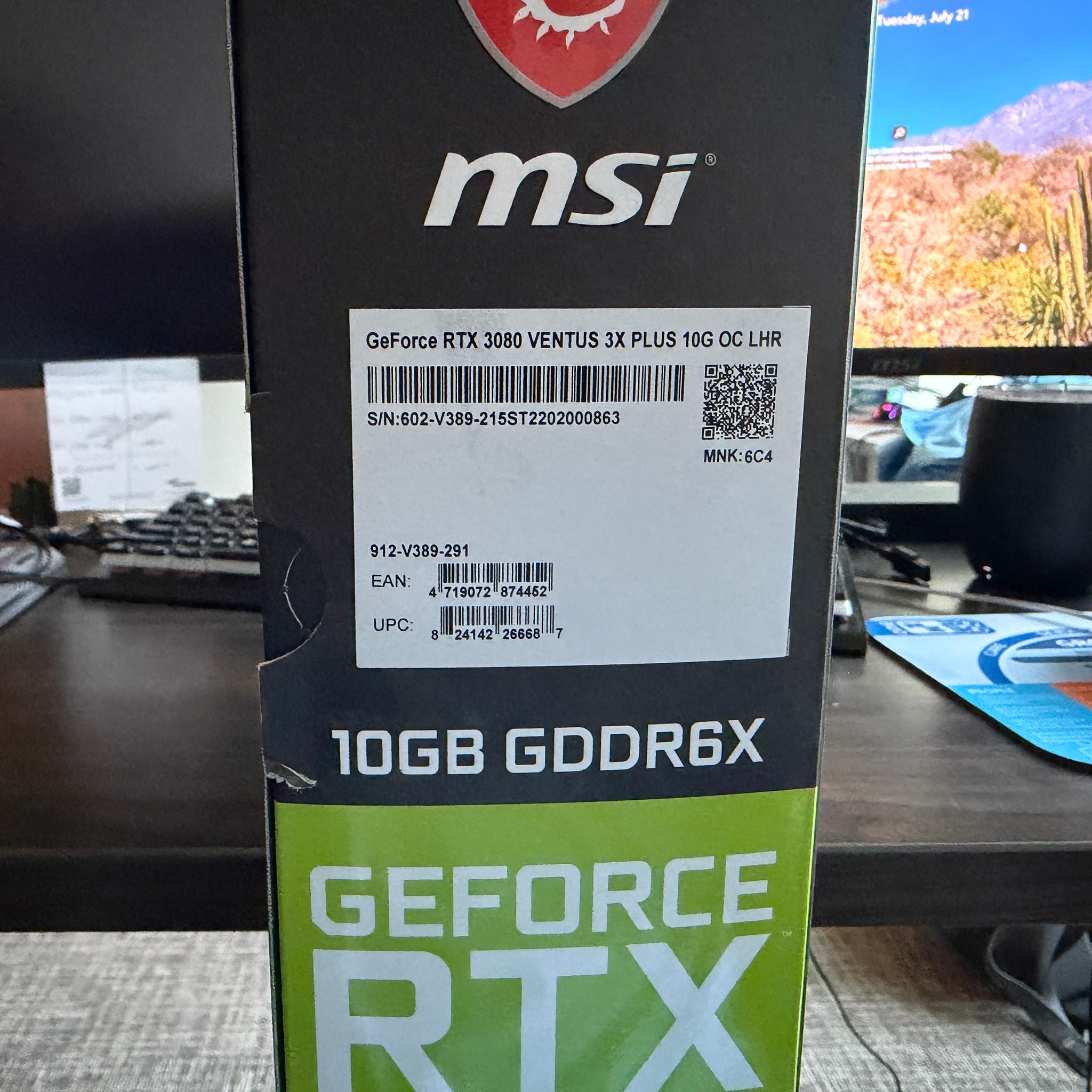 MSI VENTUS 3X PLUS OC GeForce RTX 3080 10GB LHR