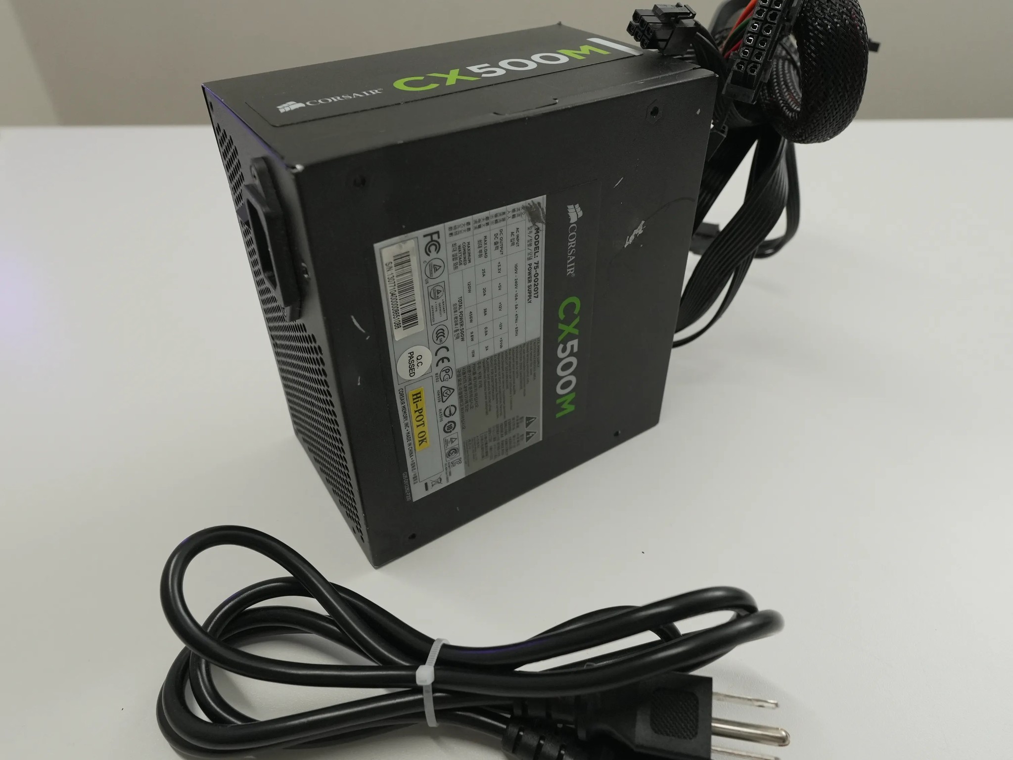 Corsair CX500M Power supply w/ power cord