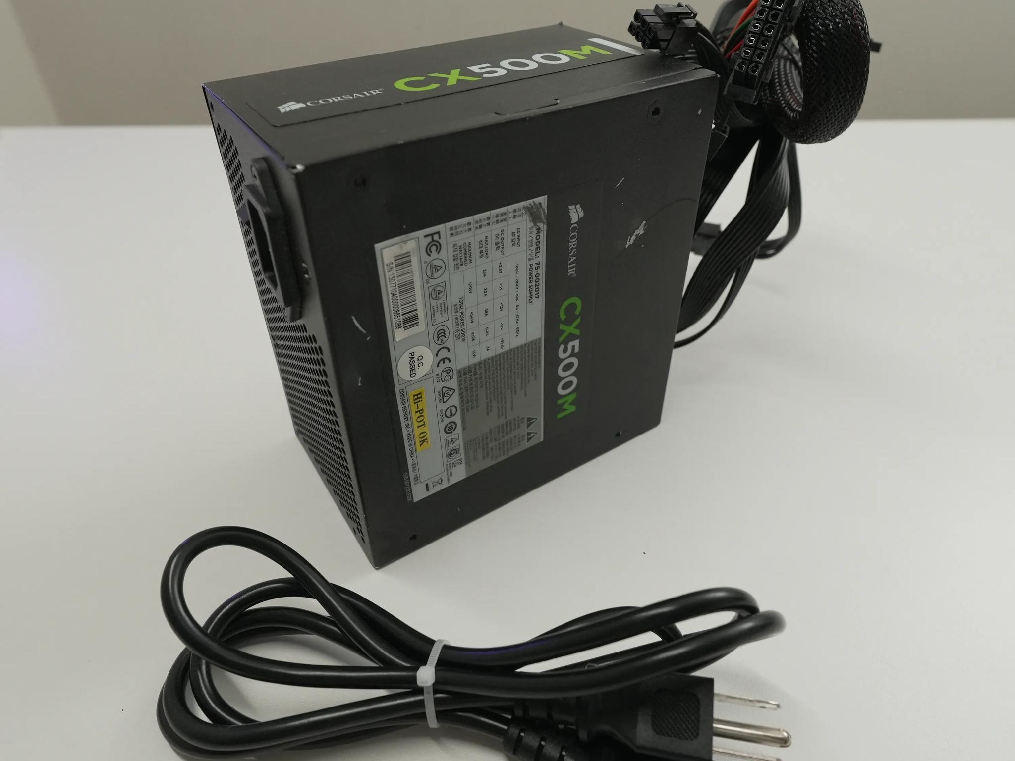 Corsair CX500M Power supply w/ power cord