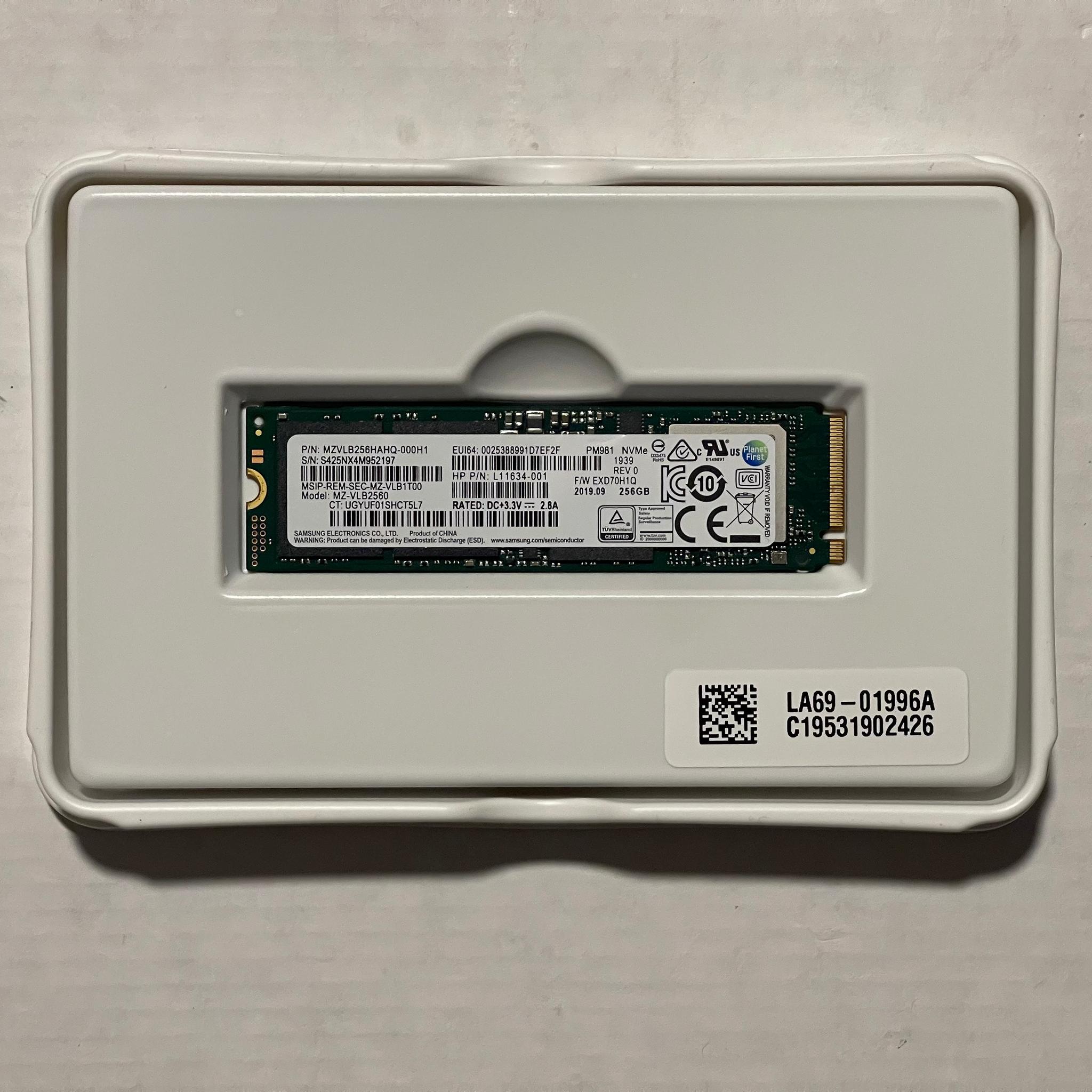Used, Samsung PM981 256GB M.2 SSD