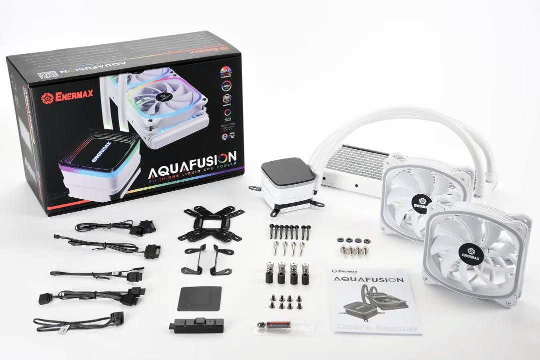 Enermax AQUAFUSION 240mm ARGB All-in-One CPU Liquid Cooler - White + LGA 1700 Bracket