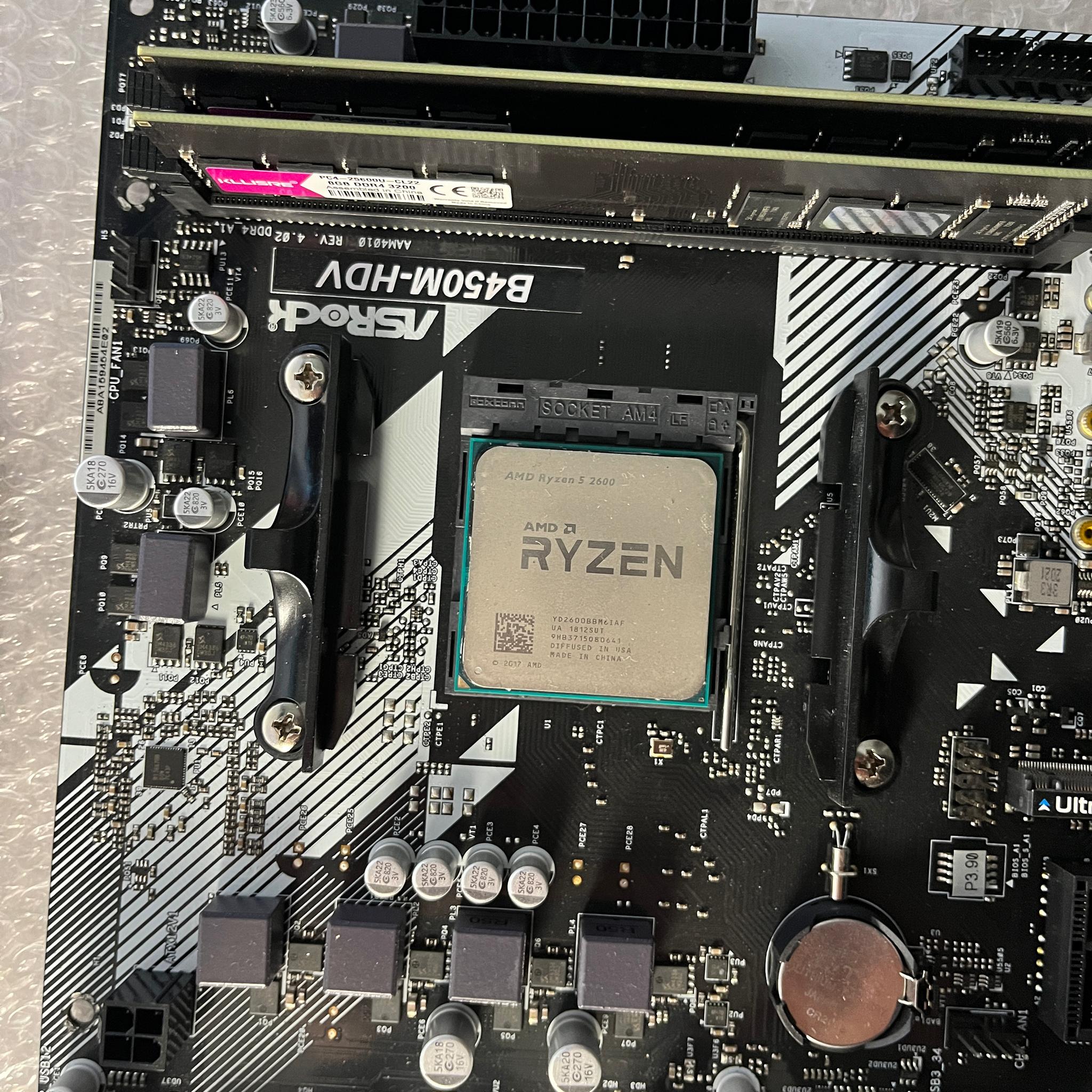 Combo! CPU RAM Motherboard & RGB Fans Ryzen 5 16GB RAM