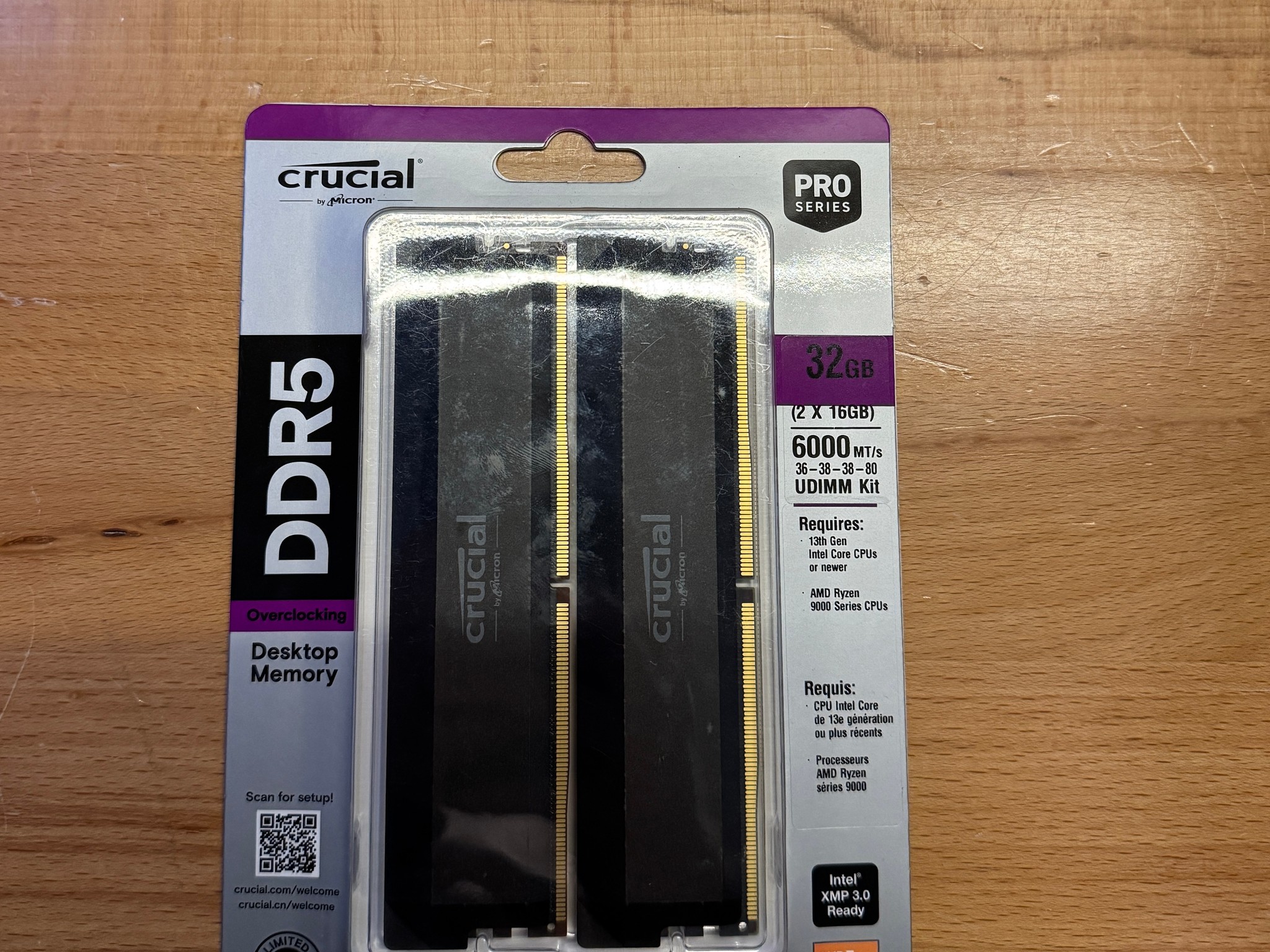 32GB (2x16GB) Crucial Pro DDR5 6000MHz