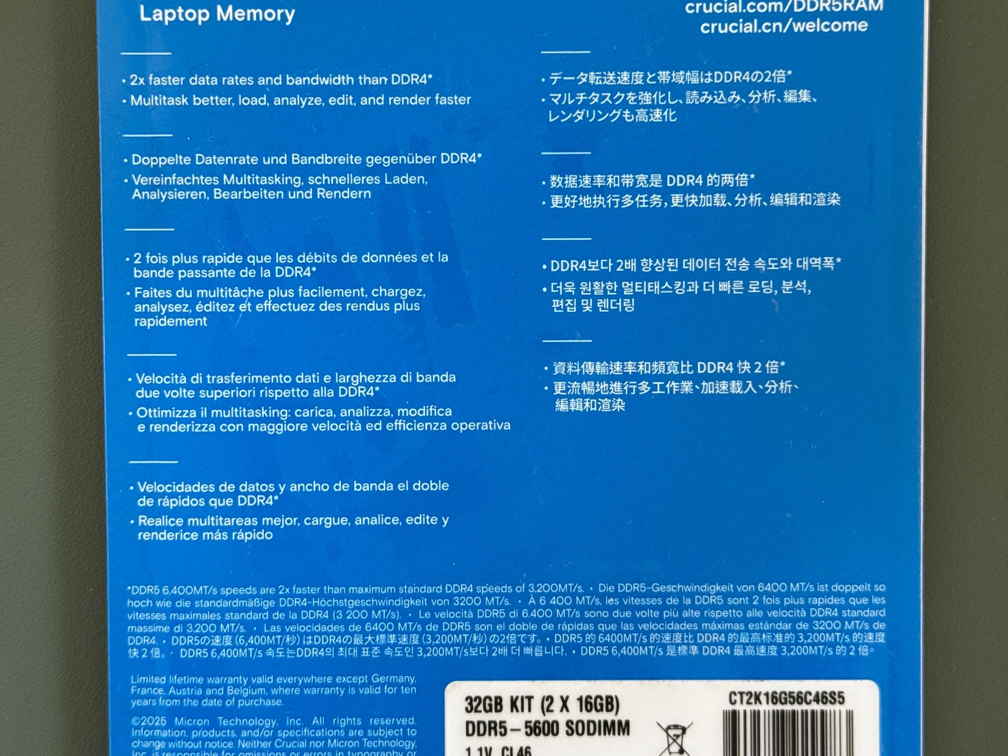 Crucial CT2K16G56C46S5 32GB (2x16GB) - Image 5