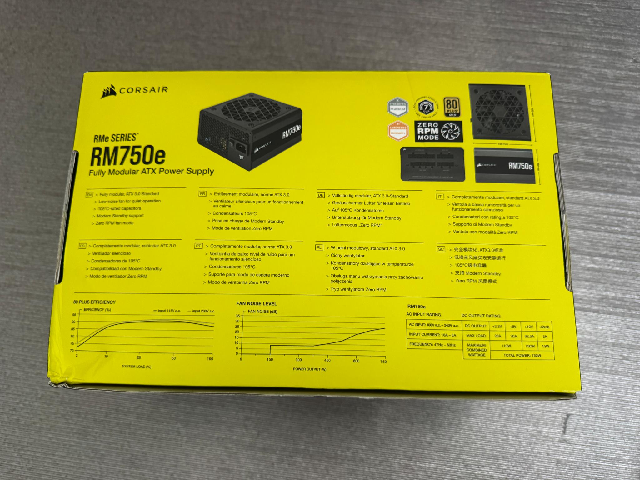Corsair RMe SERIES™ RM750e Fully Modular ATX 750 Watt Power Supply