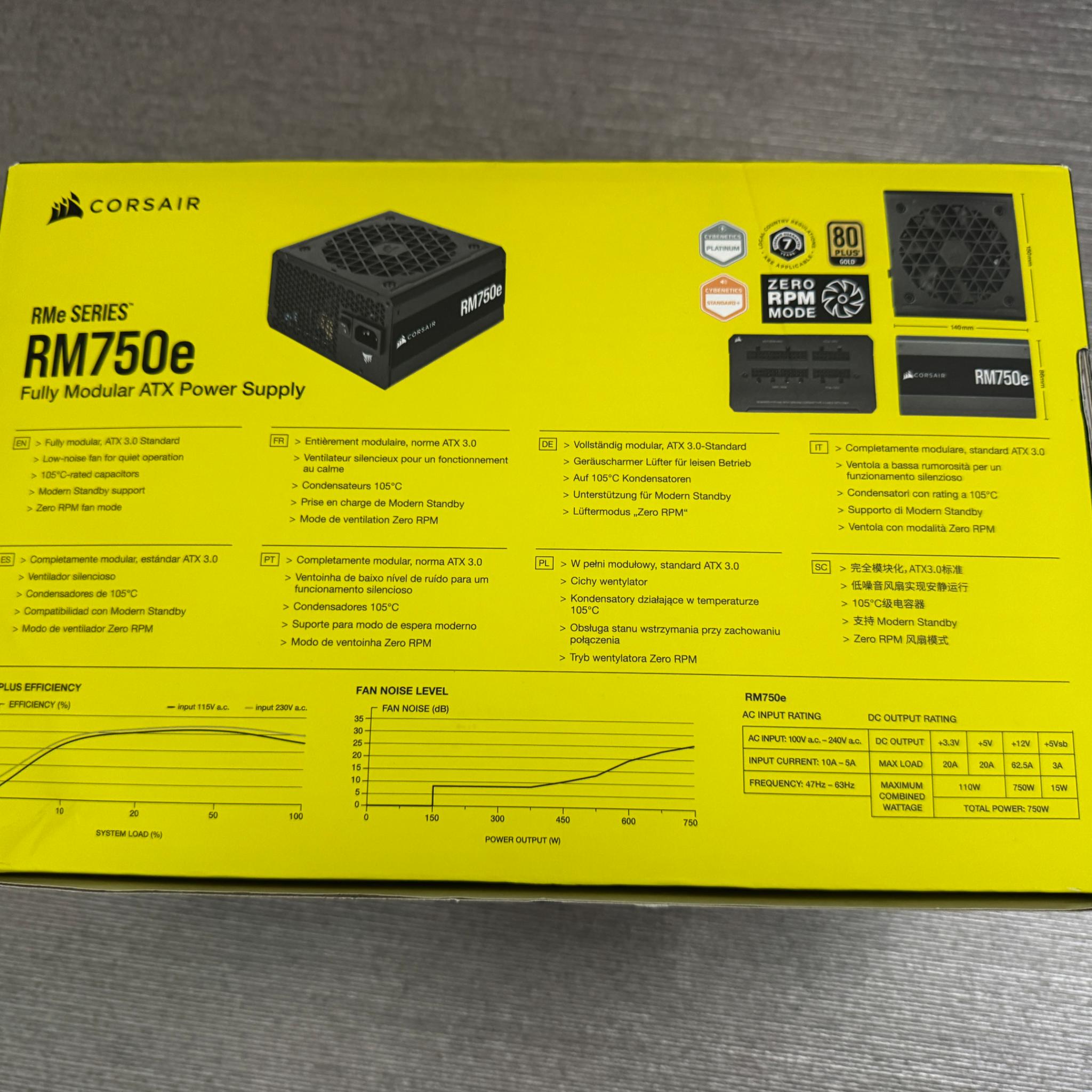Corsair RMe SERIES™ RM750e Fully Modular ATX 750 Watt Power Supply
