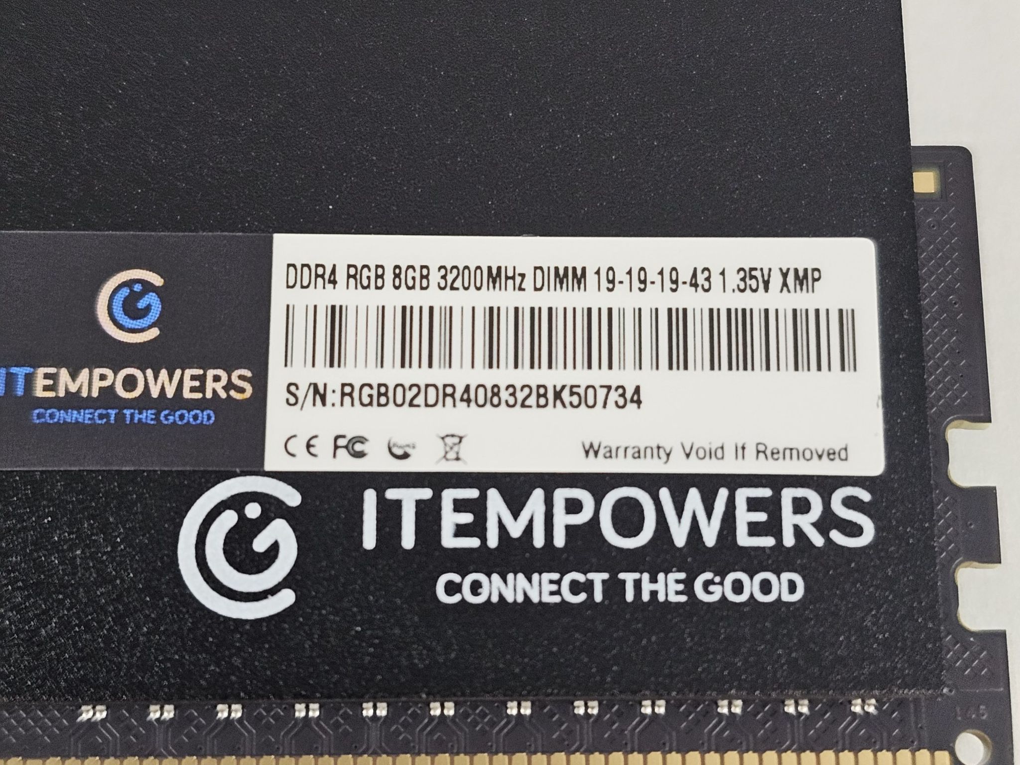 16GB DDR4 (2x8GB) CL19 3200MT/s ITEMPOWERS ITEMPOWER Memory RGB
