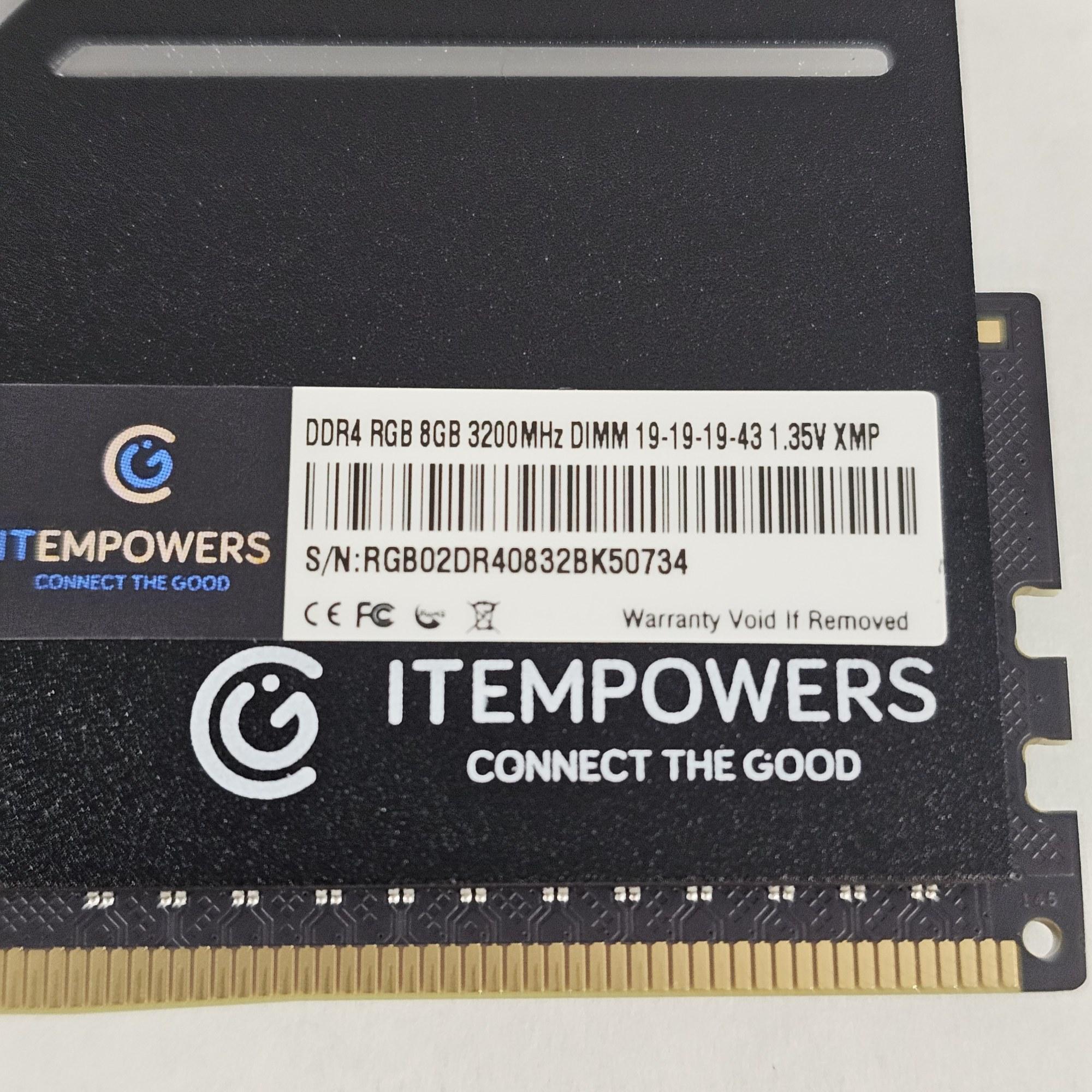 16GB DDR4 (2x8GB) CL19 3200MT/s ITEMPOWERS ITEMPOWER Memory RGB