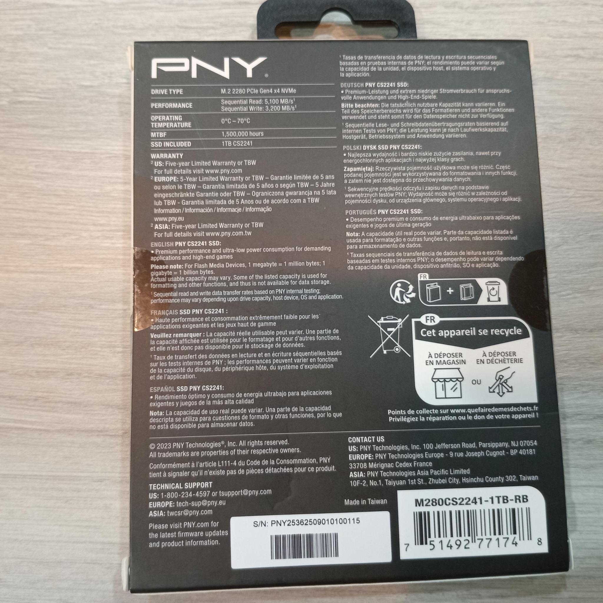 PNY CS2241 - 1TB - Gen 4