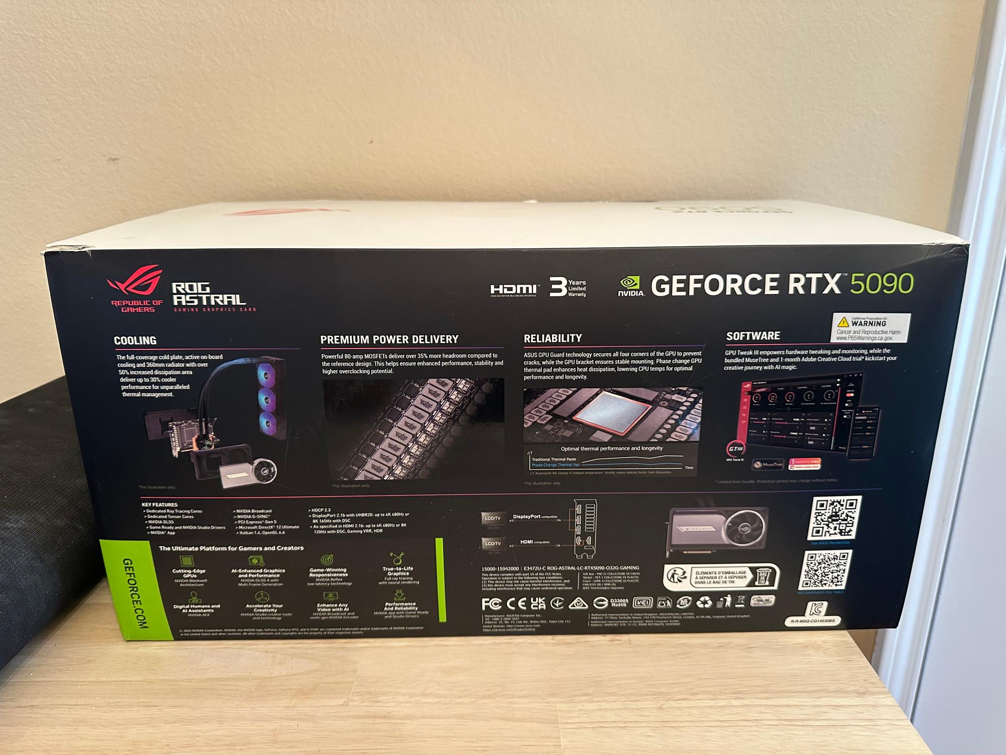 ASUS ROG RTX 5090 ASTRAL LC 32GB GDDR7 OC Edition (includes RE: Requiem steam code)