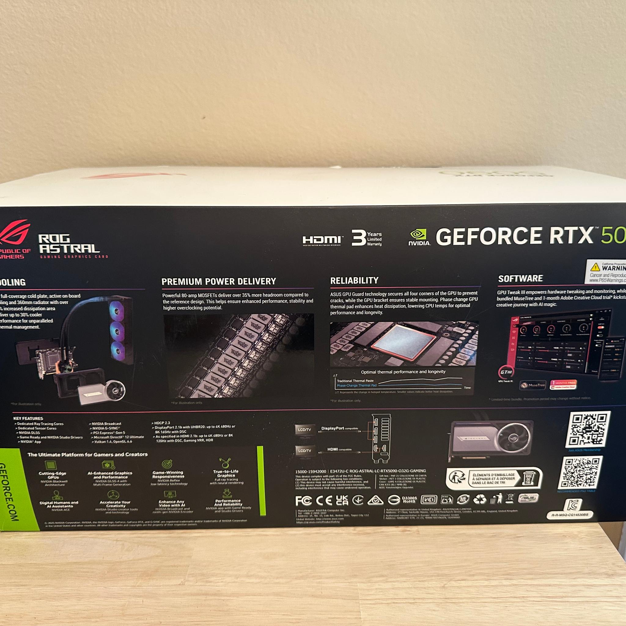 ASUS ROG RTX 5090 ASTRAL LC 32GB GDDR7 OC Edition (includes RE: Requiem steam code)