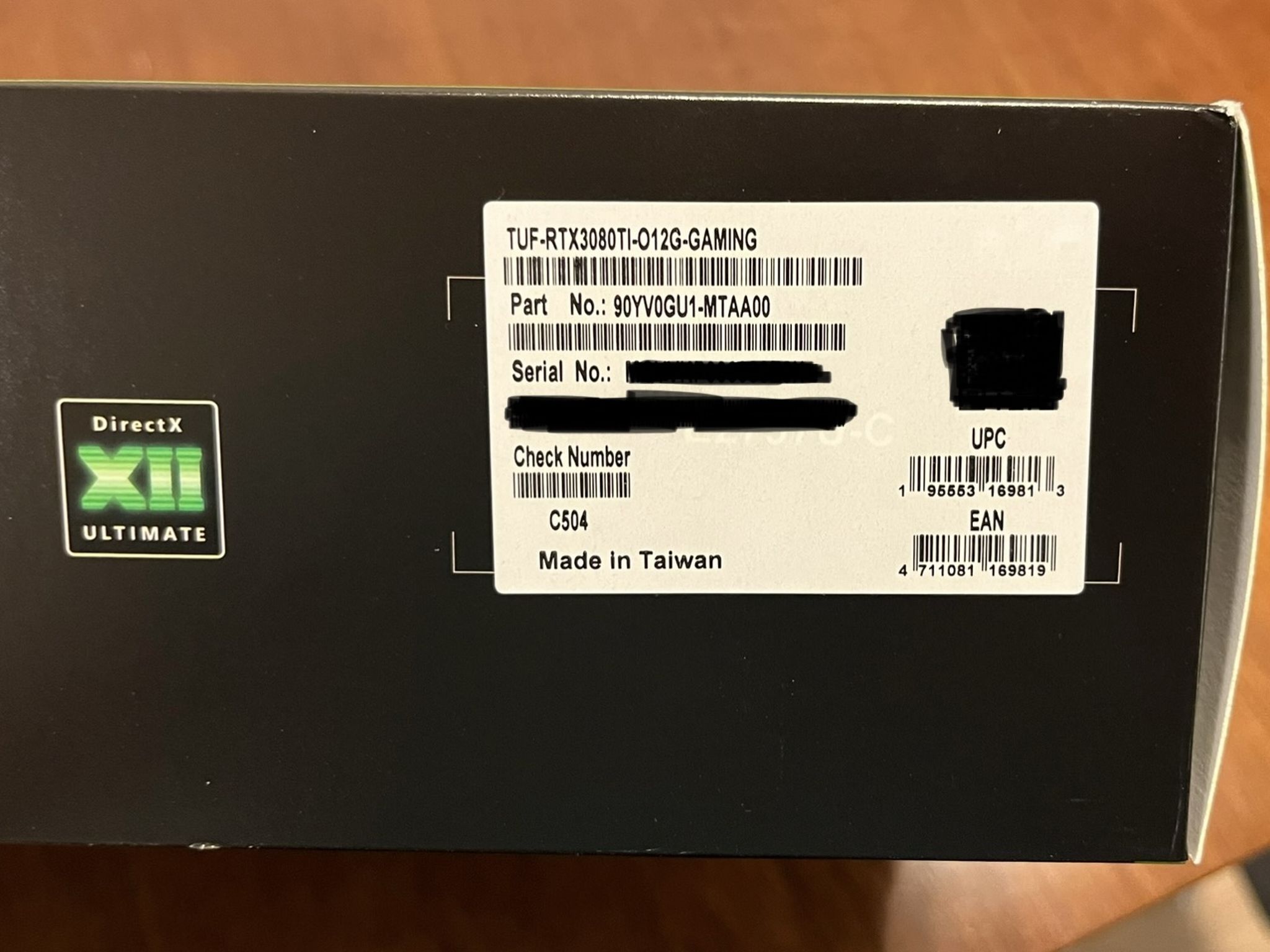 Asus Tuf 3080ti 12gb USED Open Box