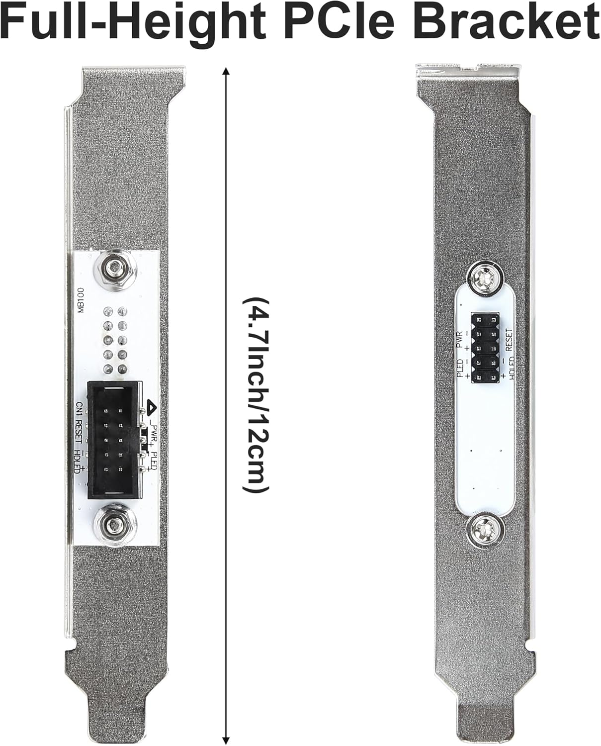 PC Power Switch Extension Cable PCIe Bracket (11.8 inch), 9-Pin Front Panel Header Adapter  *Extras*