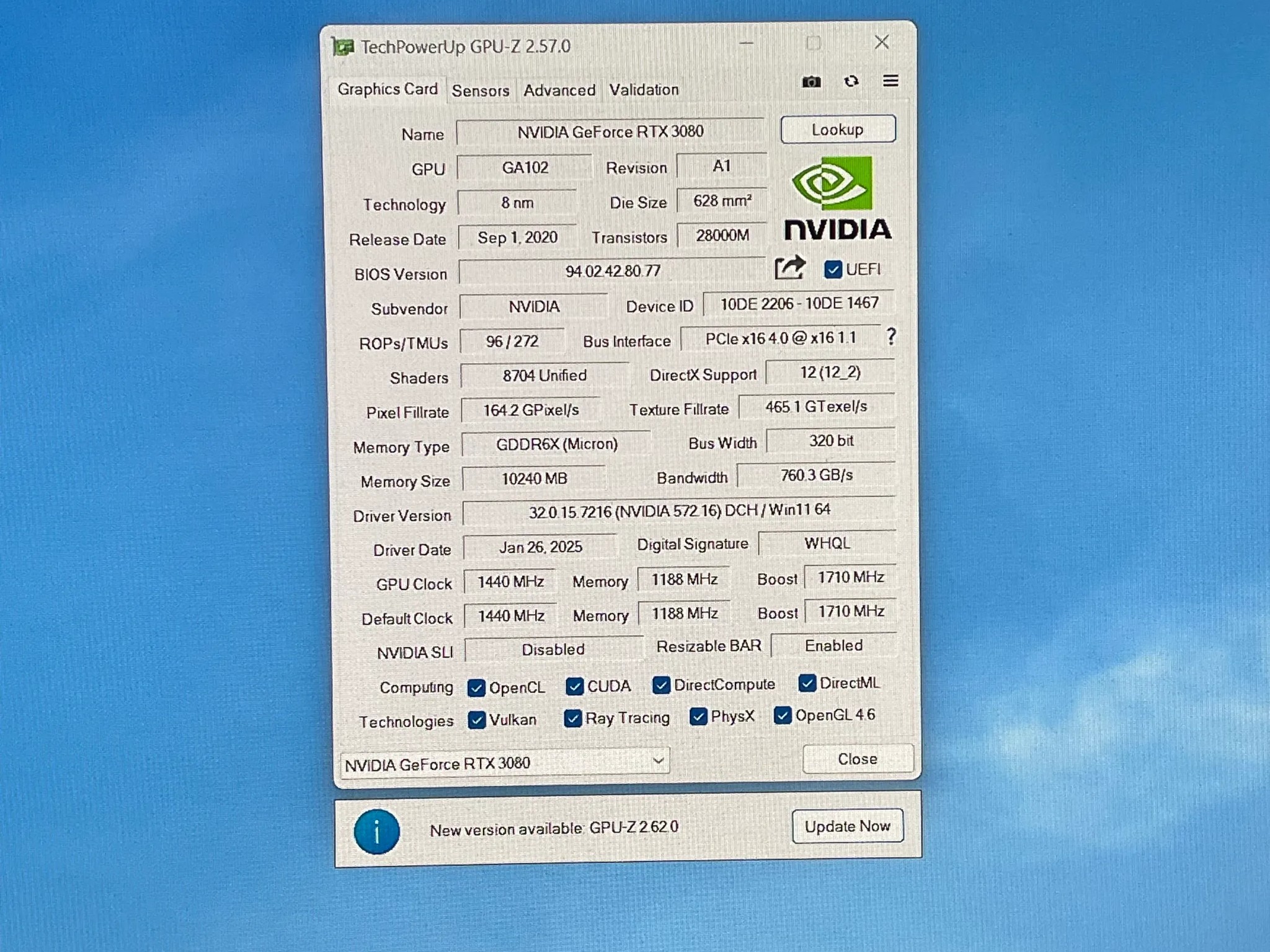 NVIDIA GeForce RTX 3080 Founder's Edition