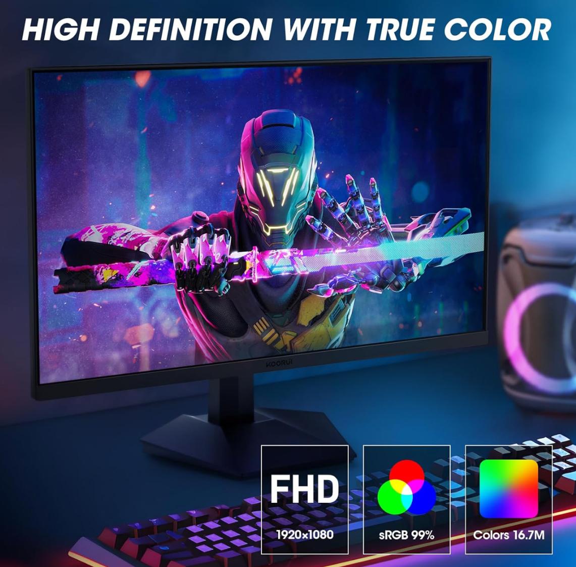KOORUI Gaming Monitor, 24" IPS Monitor, 165Hz FHD Computer Monitor,Adaptive Sync