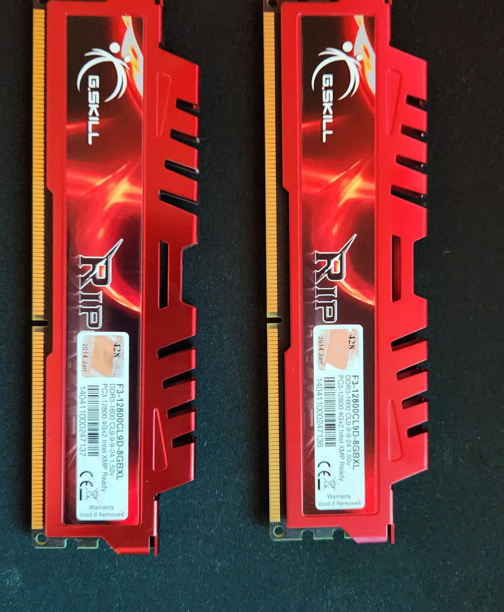 G.skill DDR3-1600 RAM 16gb 2x8