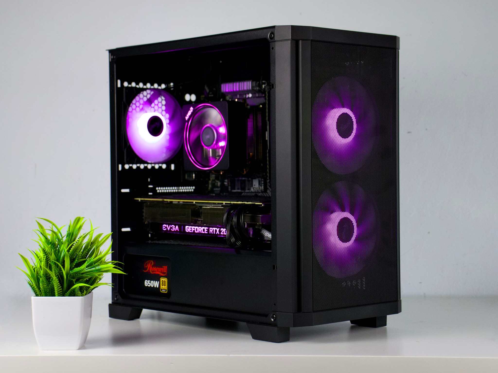 ♠️♥️ Black Gaming PC – RTX 2070 Super, Ryzen 5 3600, 16GB RAM, 1TB SSD - WiFi, BlueTooth ♥️♠️