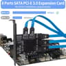 PCIe 8-Port SATA Controller Card 6 Gbps Windows, MAC, Linux w/ 8 SATA Cables & Low Profile Bracket