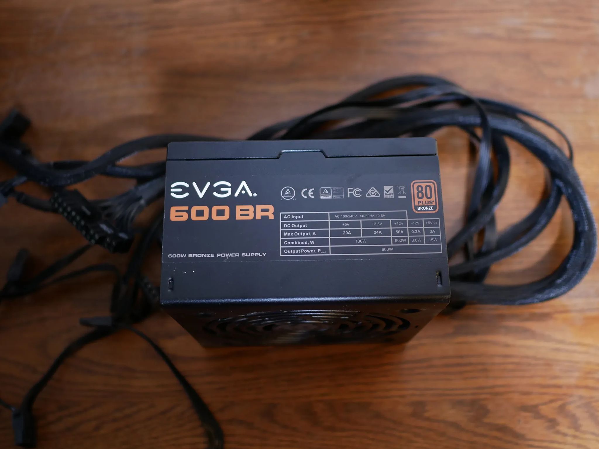 EVGA 600 BR, 80+ BRONZE 600W, Power Supply 100-BR-0600