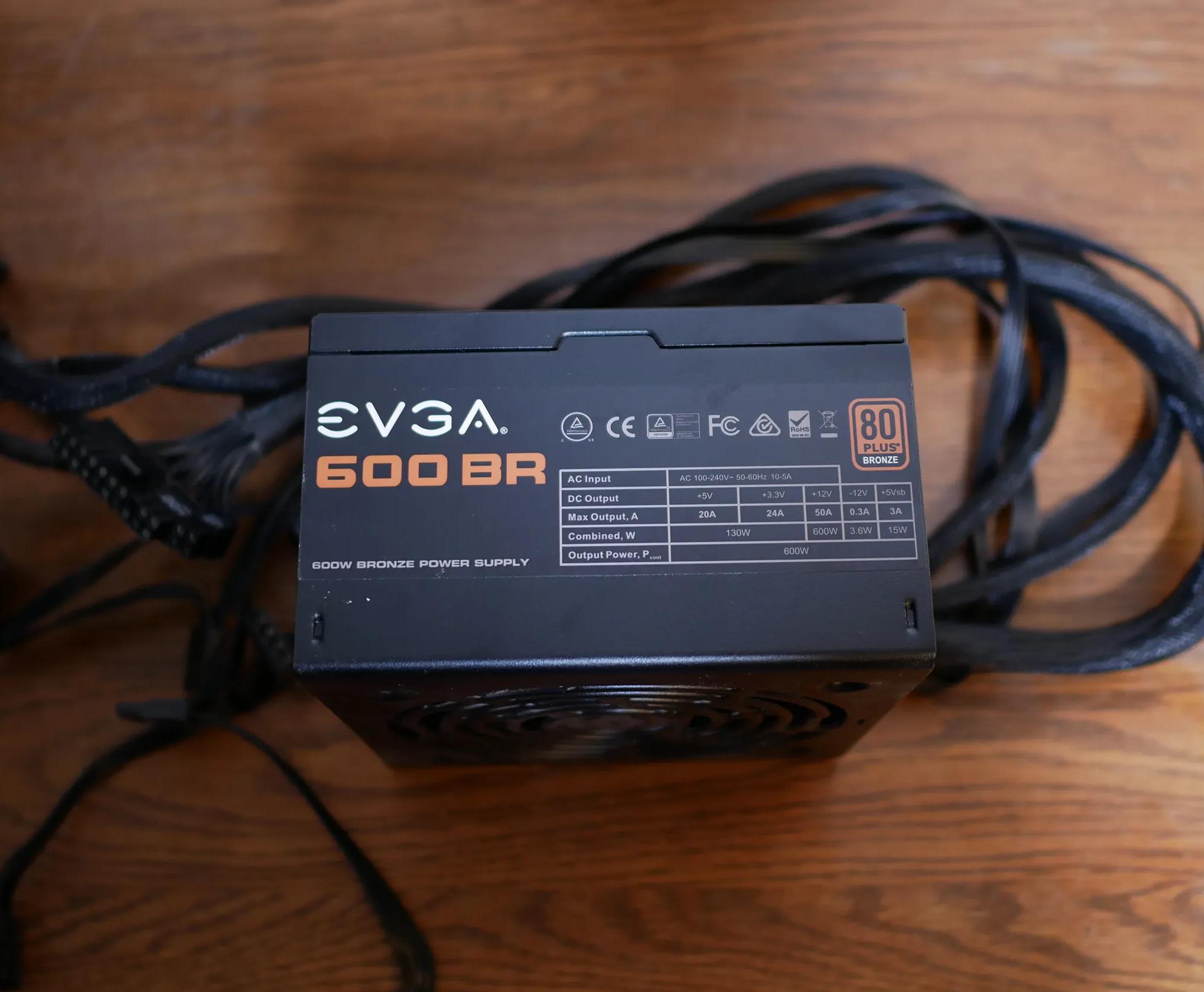 EVGA 600 BR, 80+ BRONZE 600W, Power Supply 100-BR-0600
