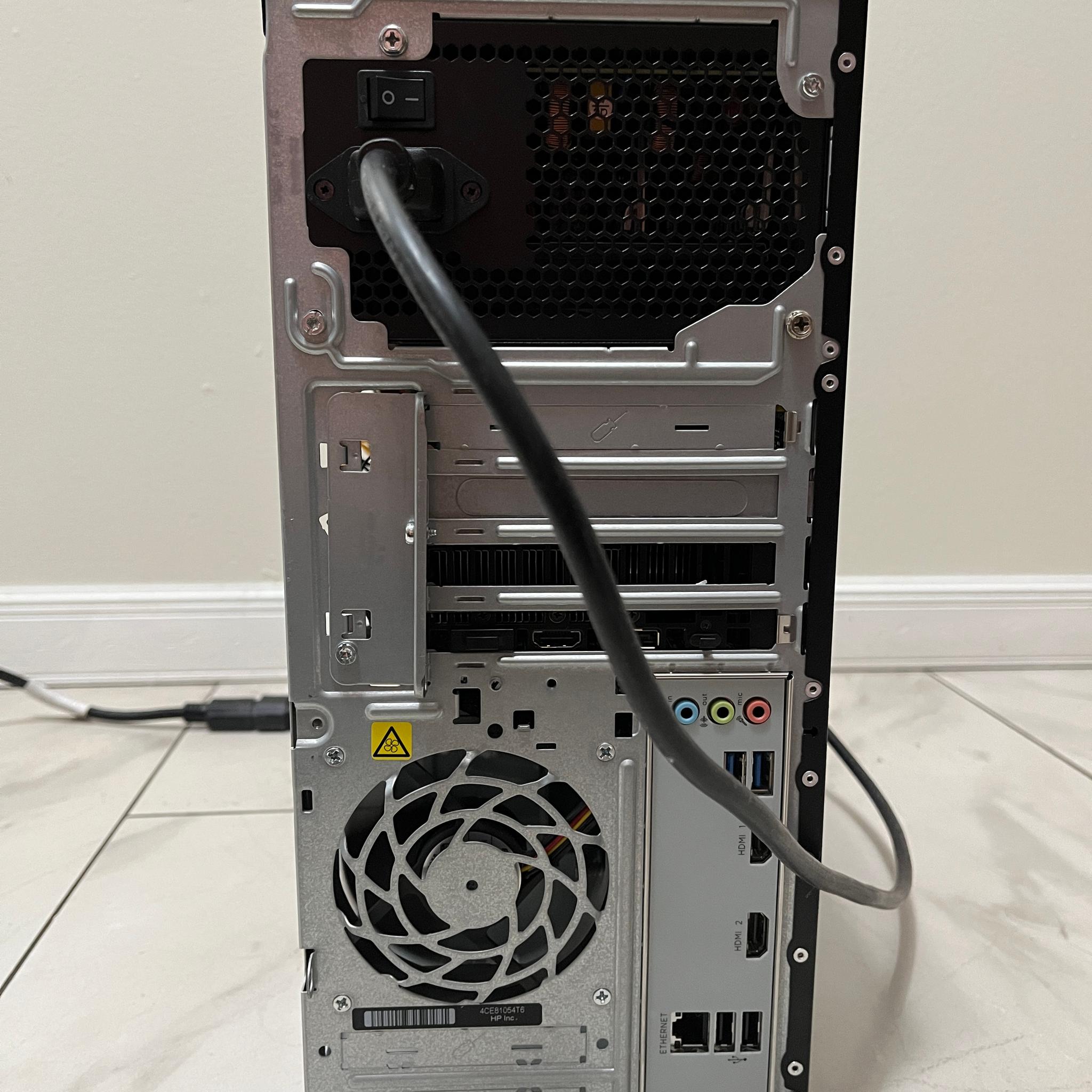 NVIDIA RTX 2070, Intel i7-7700, 16GB RAM, 1.1TB Storage - HP Gaming PC w/Wi-Fi & BT