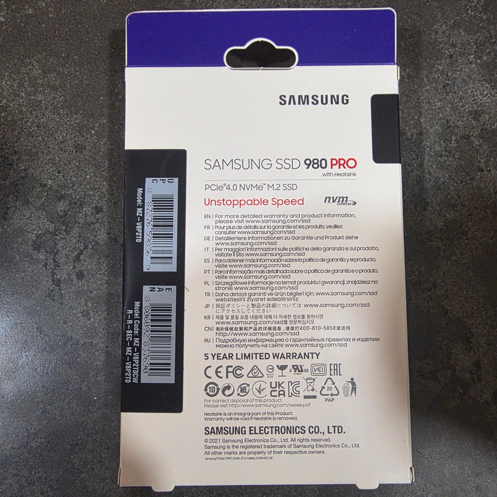 Samsung 980 Pro with Heatsink 2 TB