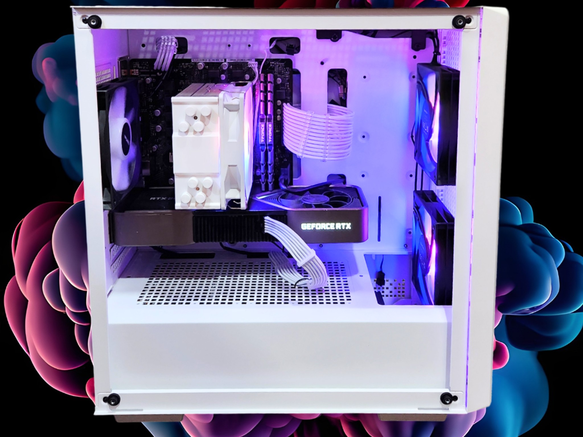 ⛅️Heavenly😶‍🌫️: RTX 3080 10GB FE | Ryzen 5 5600 | 32GB DDR4 RAM | 1TB SSD | 4 Fans | White RGB PC