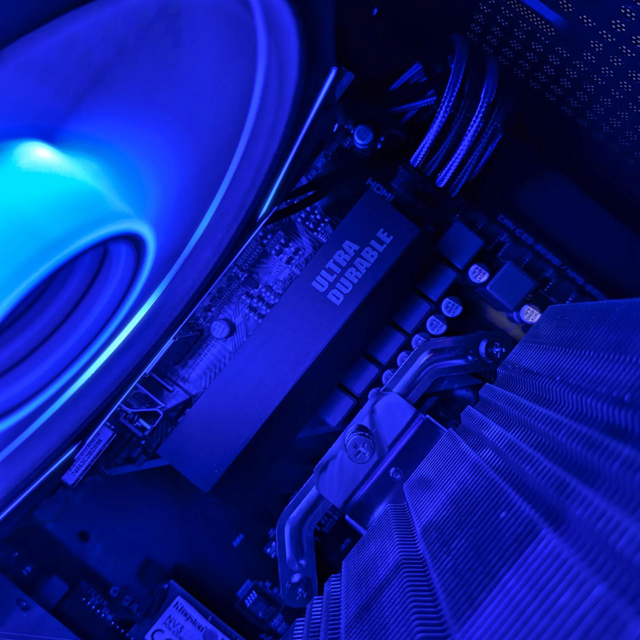 🟦"Bioluminescence"🟦 1080p Gaming PC | 5700 XT - Ryzen 5 3600 - 16GB RAM - 1TB NVME | WiFi & Win 11