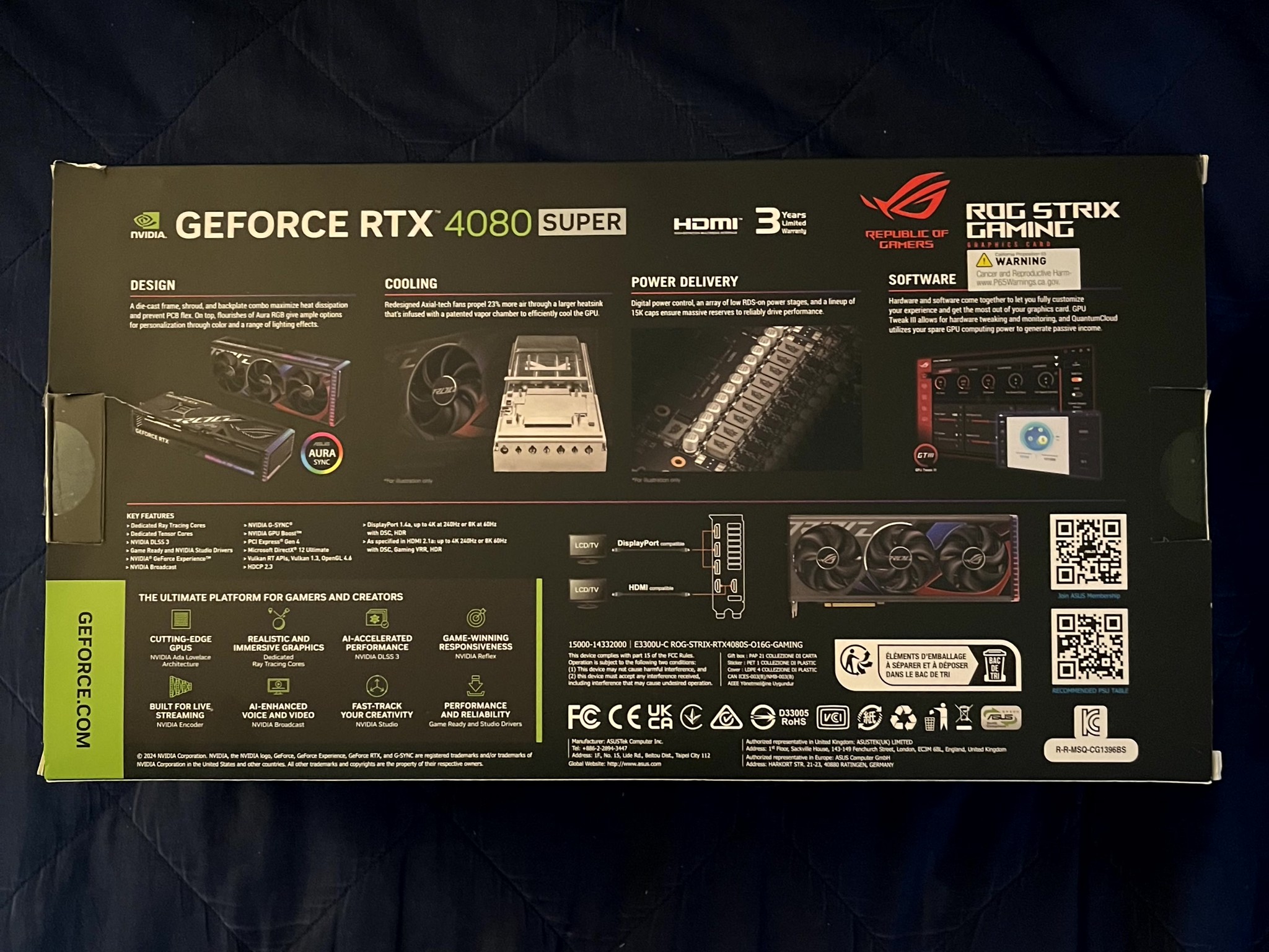 RTX™ 4080 SUPER OC Edition 16GB - (ROG Strix GeForce RTX™ 4080 SUPER 16GB GDDR6X OC Edition)