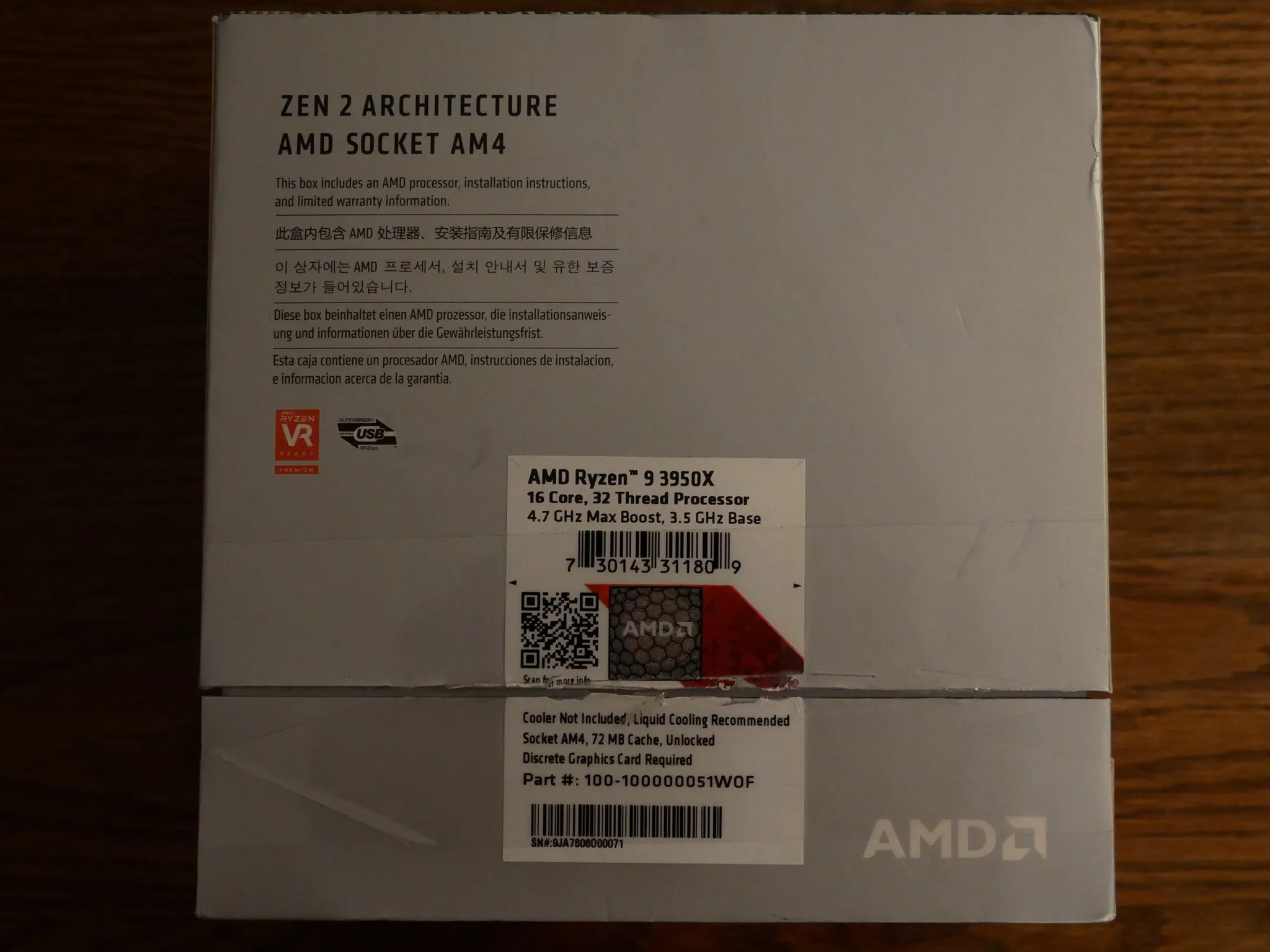 AMD Ryzen 9 3950X 3.5GHz 16-Core (100-100000051WOF) Processor
