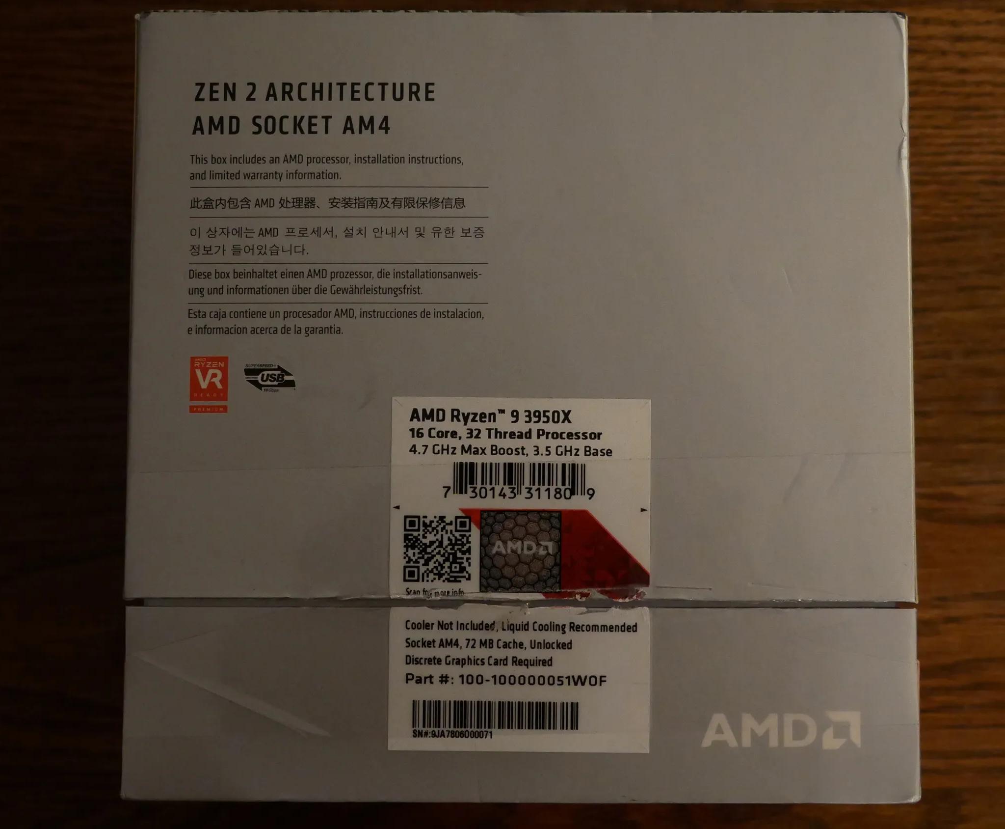 AMD Ryzen 9 3950X 3.5GHz 16-Core (100-100000051WOF) Processor