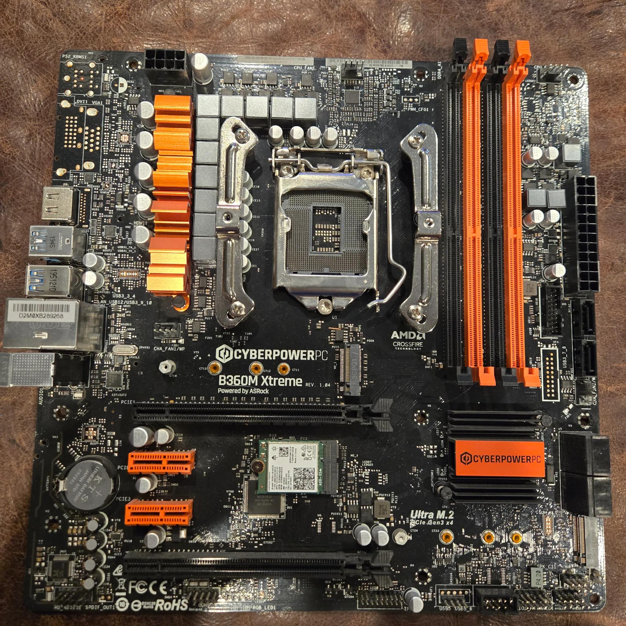 CyberPower/ASRock B360M Xtreme MB and Be Quiet CPU Cooler