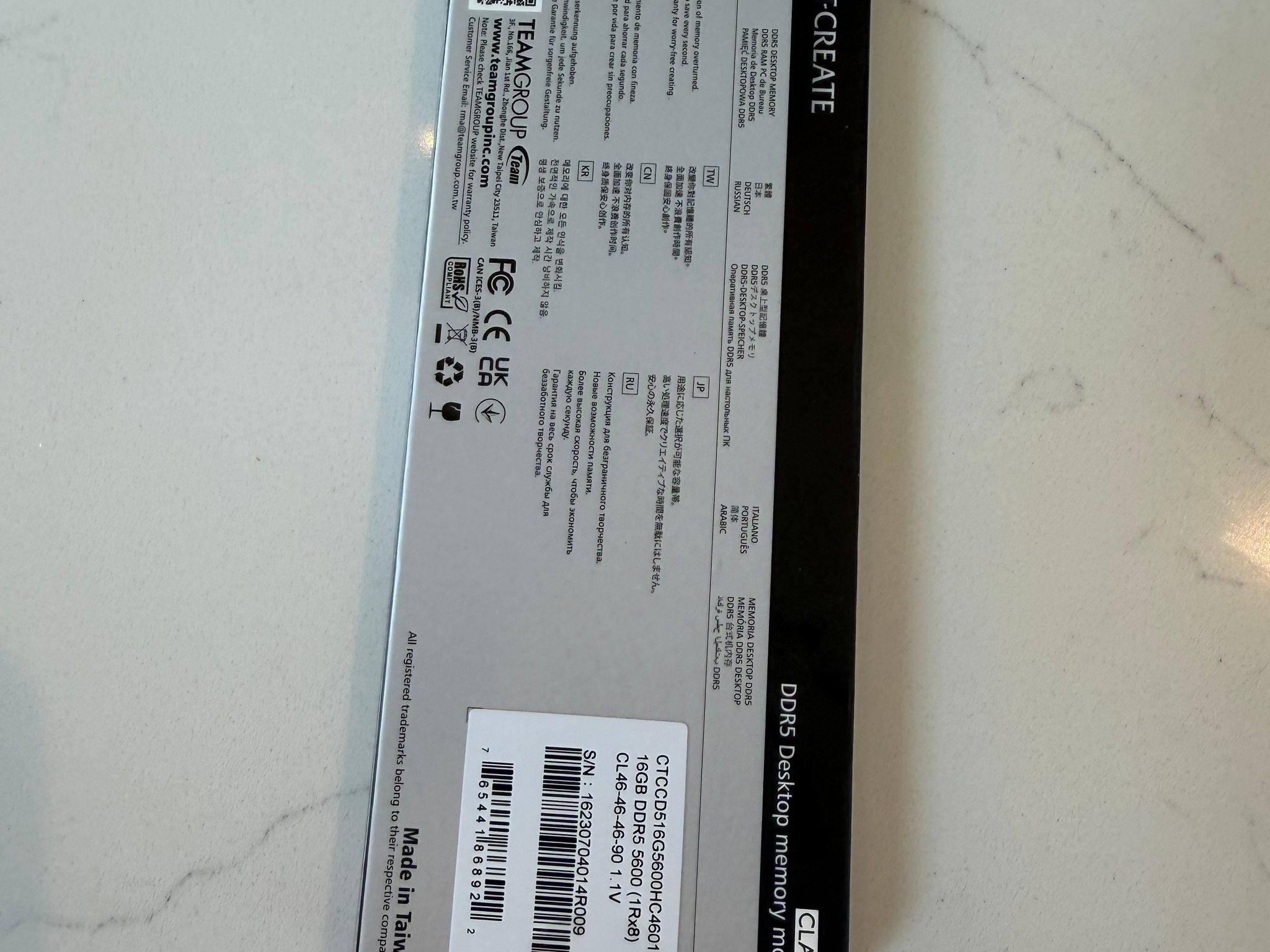 Team Group T-Create 16GB 5600mhz