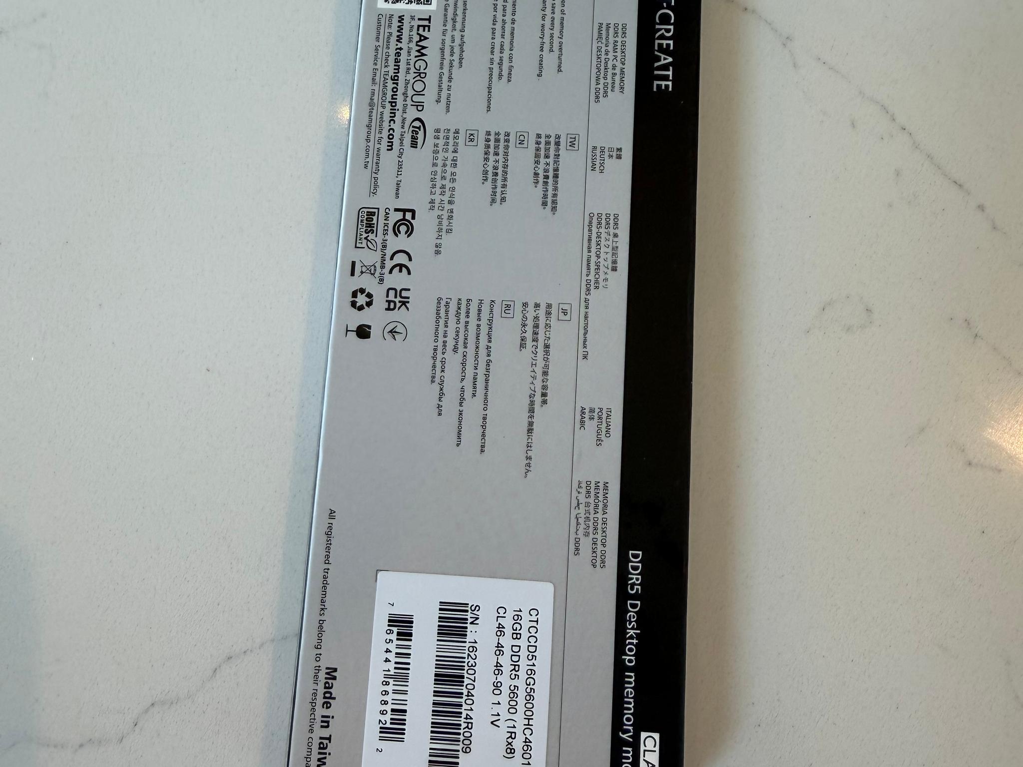 Team Group T-Create 16GB 5600mhz