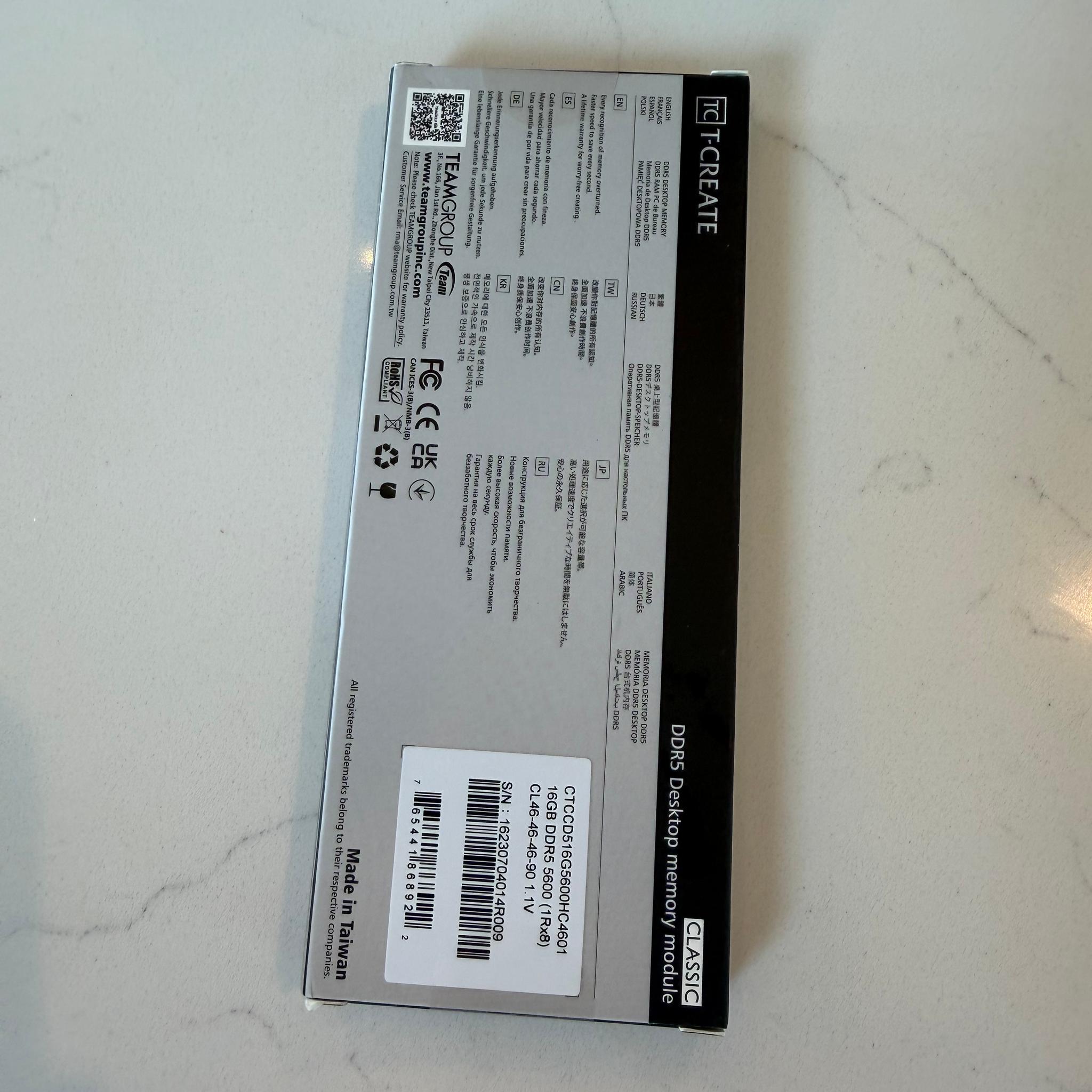 Team Group T-Create 16GB 5600mhz