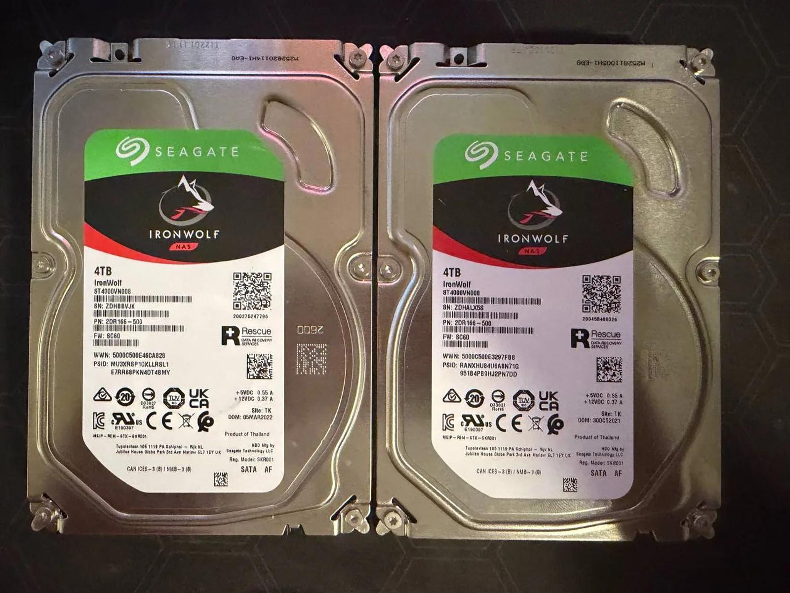 Seagate 4TB SATA HDDs — IronWolf + Enterprise