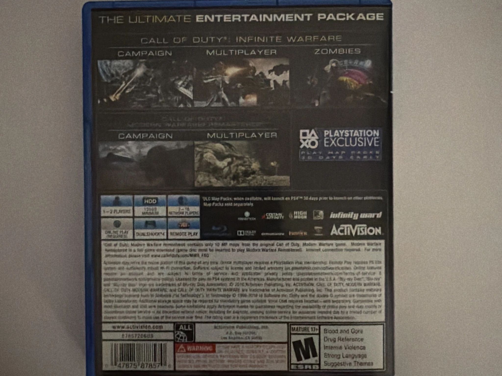 Call of Duty Infinite Warfare Legacy Edition (PS4, 2016) w Modern Warfare