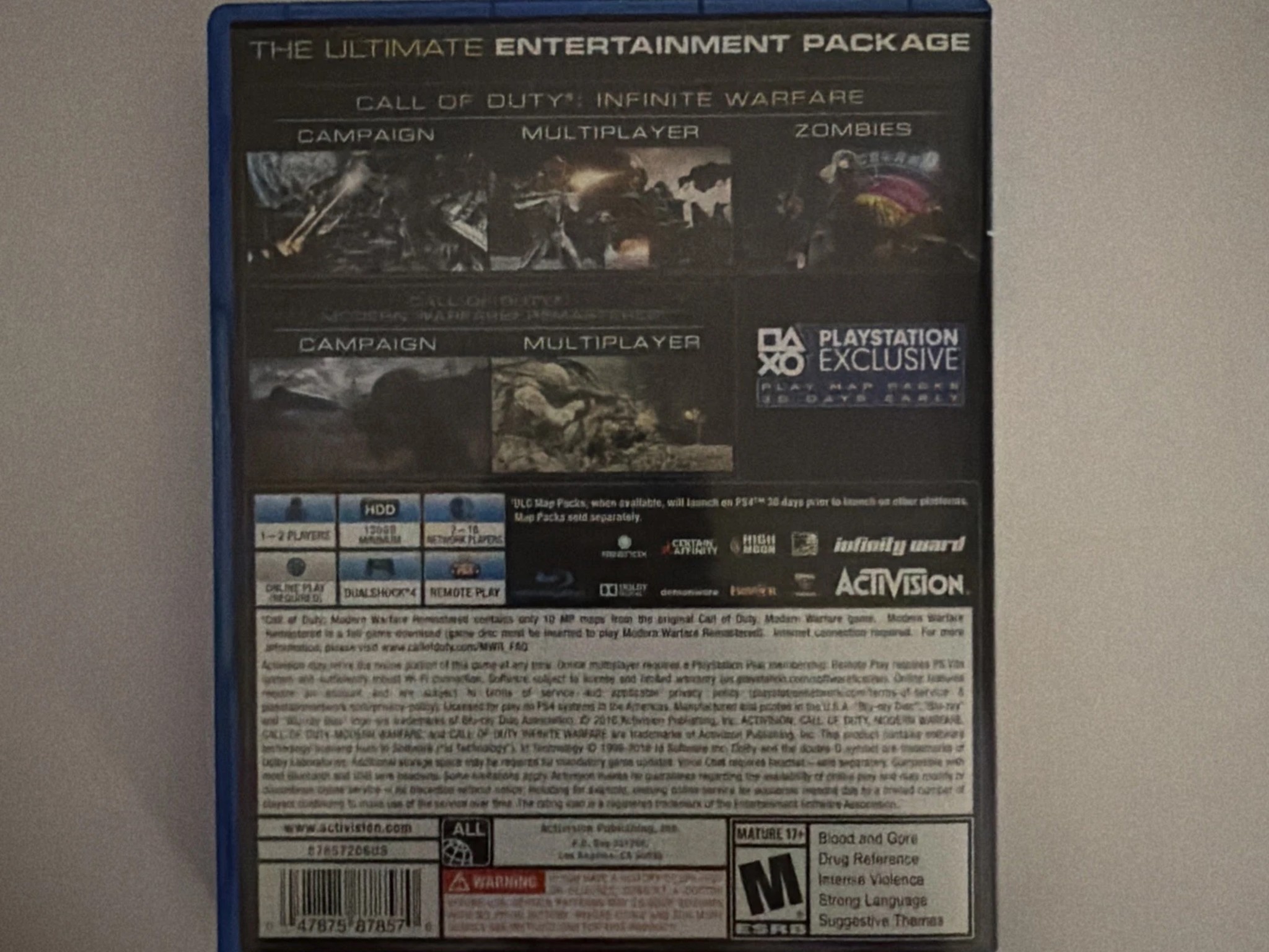 Call of Duty Infinite Warfare Legacy Edition (PS4, 2016) w Modern Warfare