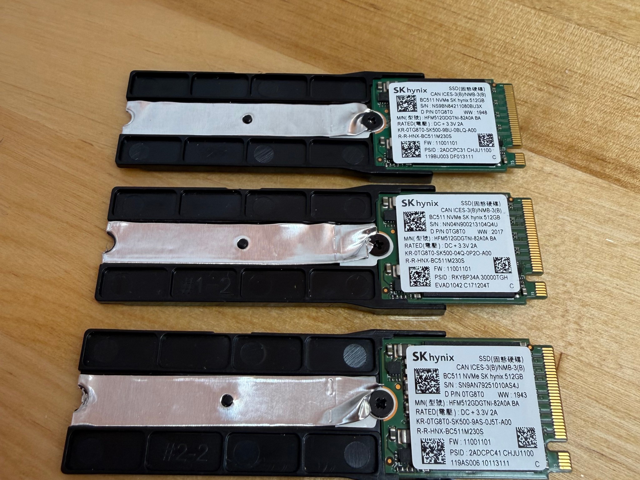 3x 512gb nvme m.2 ssd
