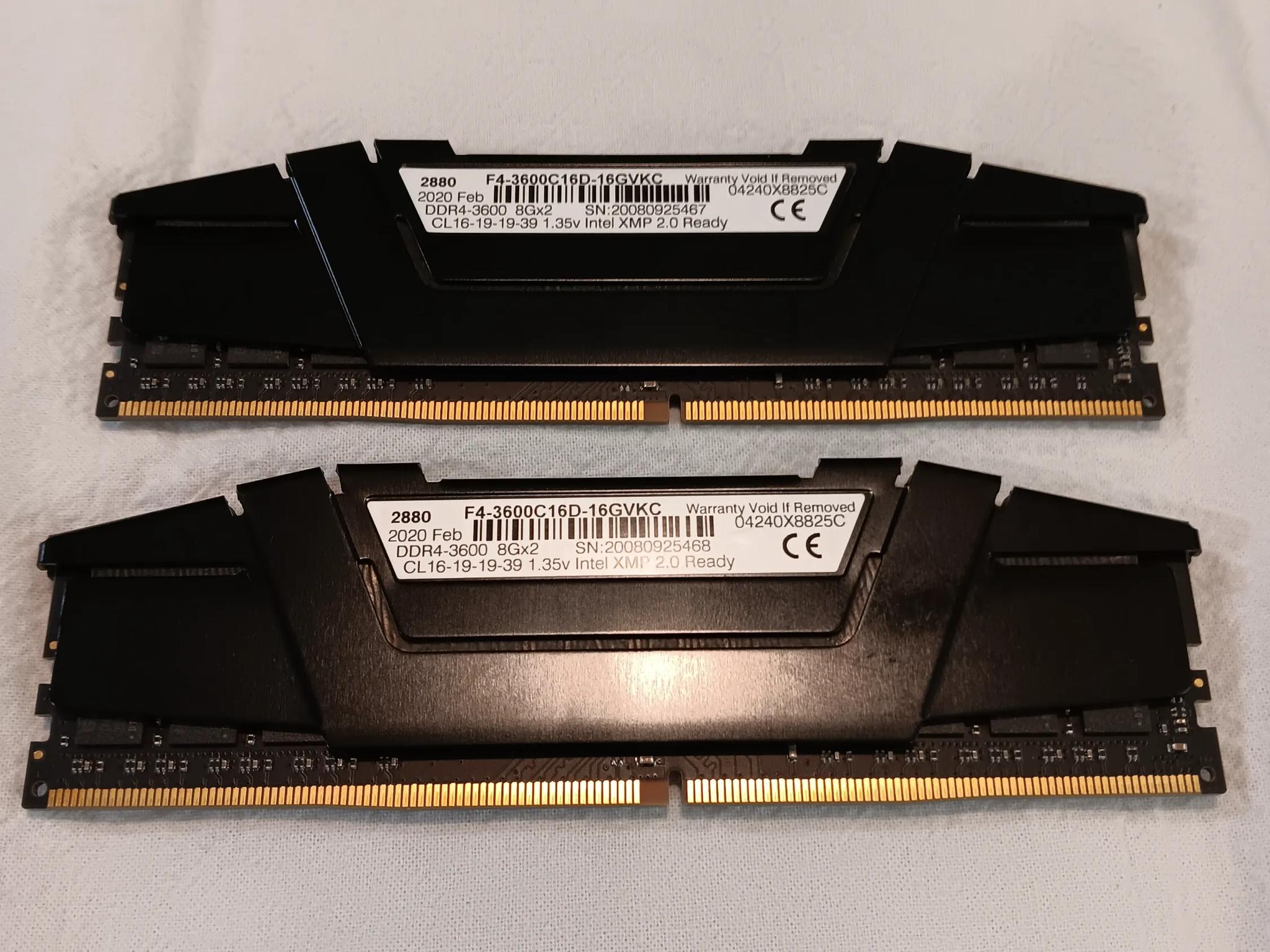 GSkill Ripjaws DDR4-3600 16GB (2X8GB) RAM Ex Condition