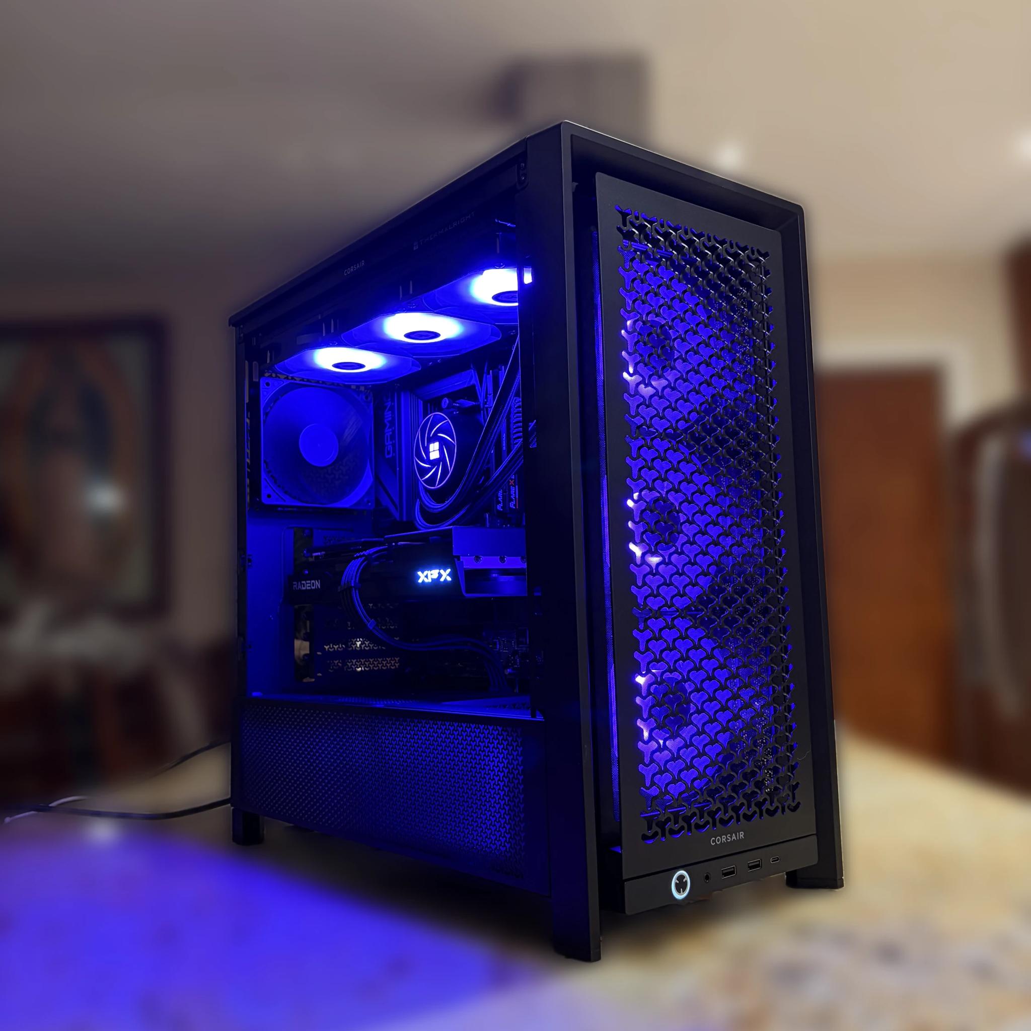 Black Gaming PC | 9060XT 16GB | Ryzen 5 7500F | 32GB 6000 mhz RAM | 1TB SSD | ON BOARD WiFi + BT
