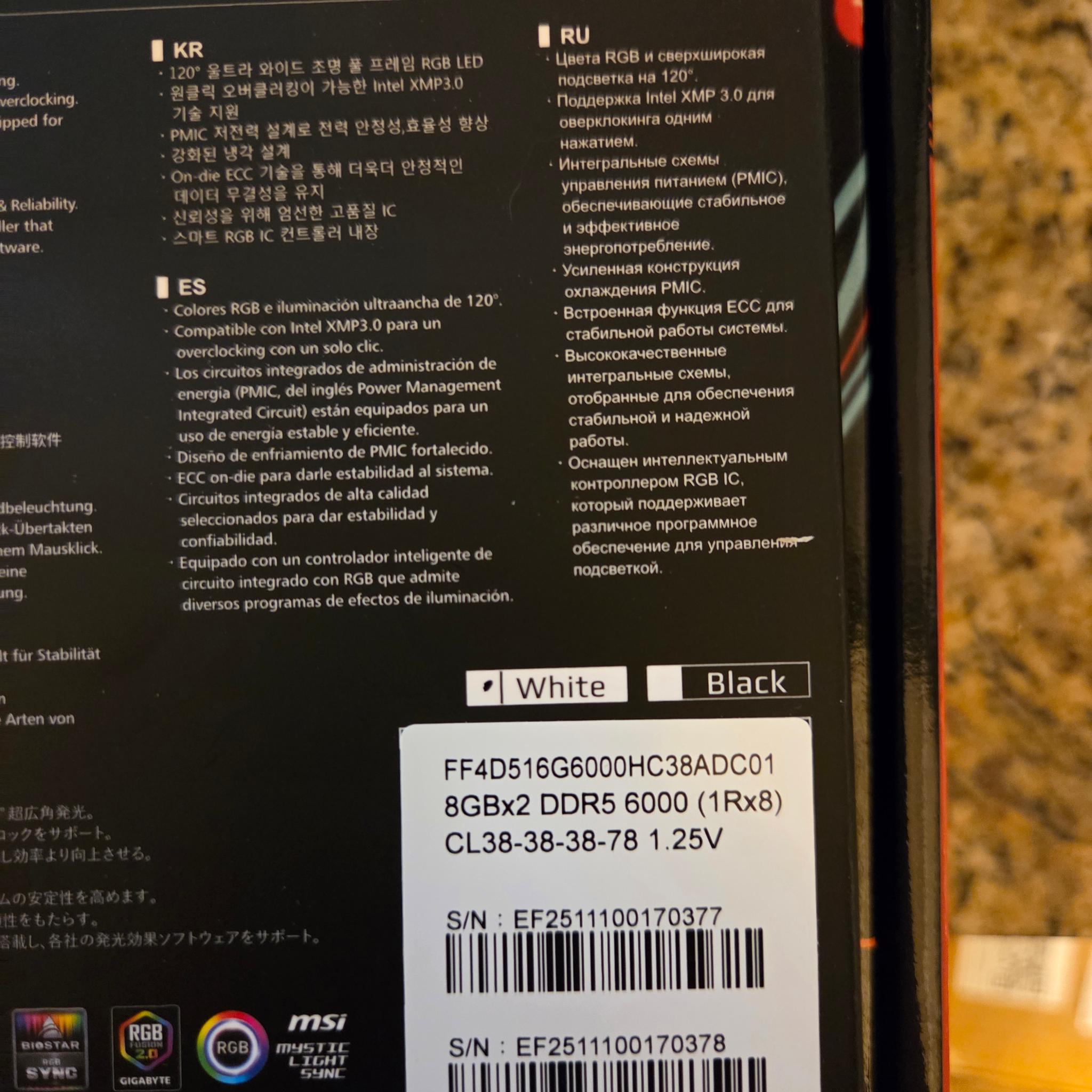 Gigabyte B650M Gaming Plus Wifi Mobo + 16GB(2x8GB) DDR5 6000 White ARGB Ram! BNIB! MOBO+Ram Combo!
