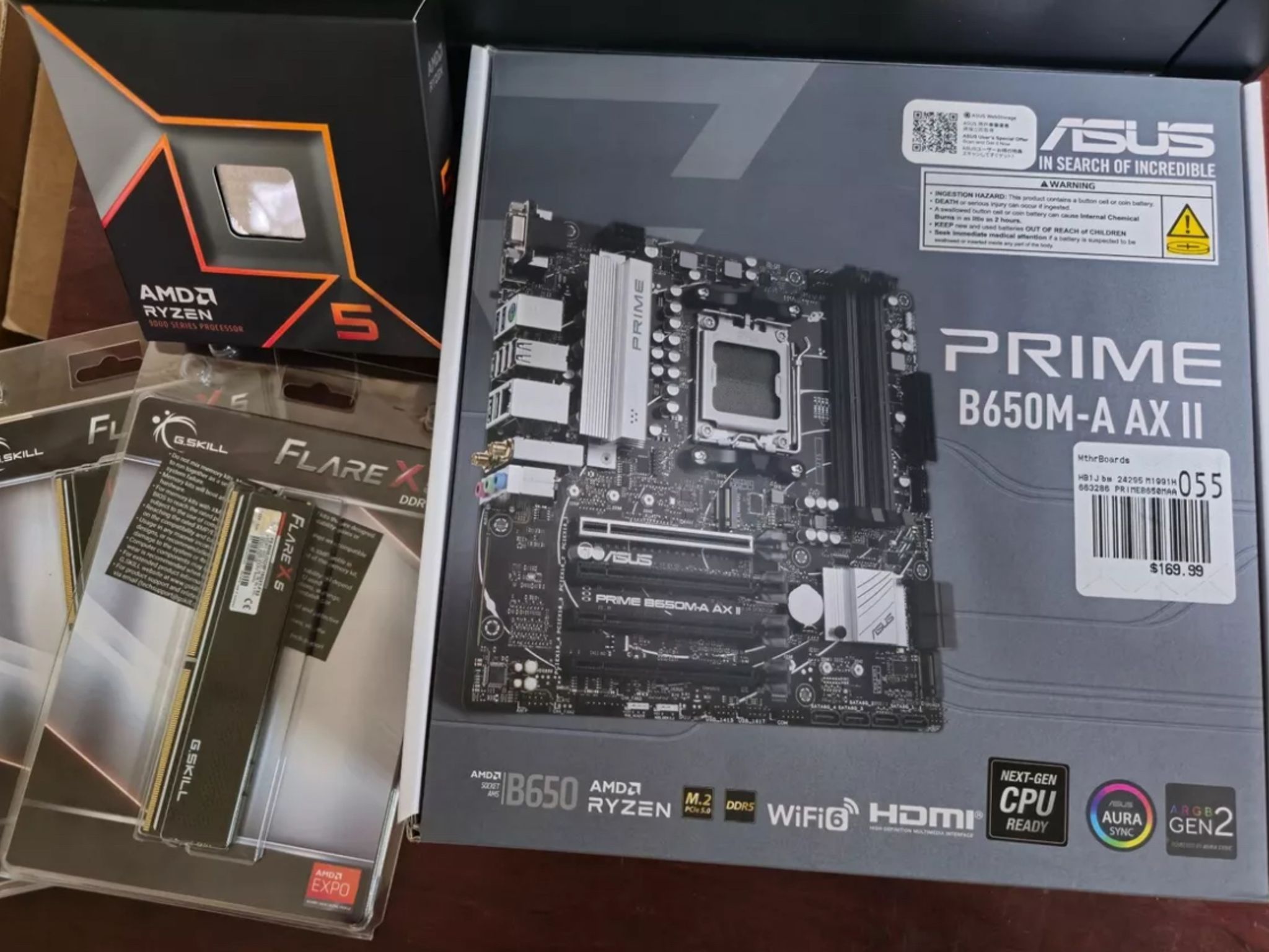 Ryzen 5 9600x  Asus Prime B650m-A / 32GB G.Skill Flare 6000