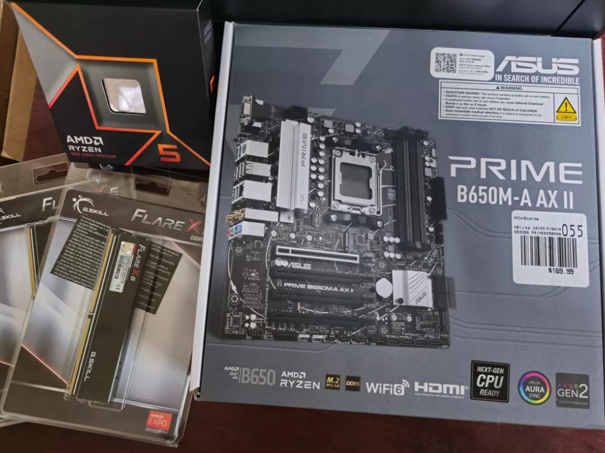 Ryzen 5 9600x  Asus Prime B650m-A / 32GB G.Skill Flare 6000