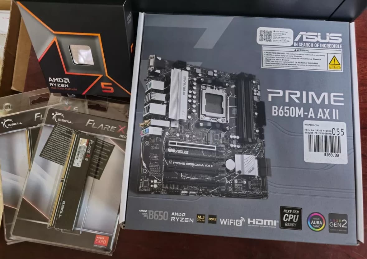 Ryzen 5 9600x  Asus Prime B650m-A / 32GB G.Skill Flare 6000