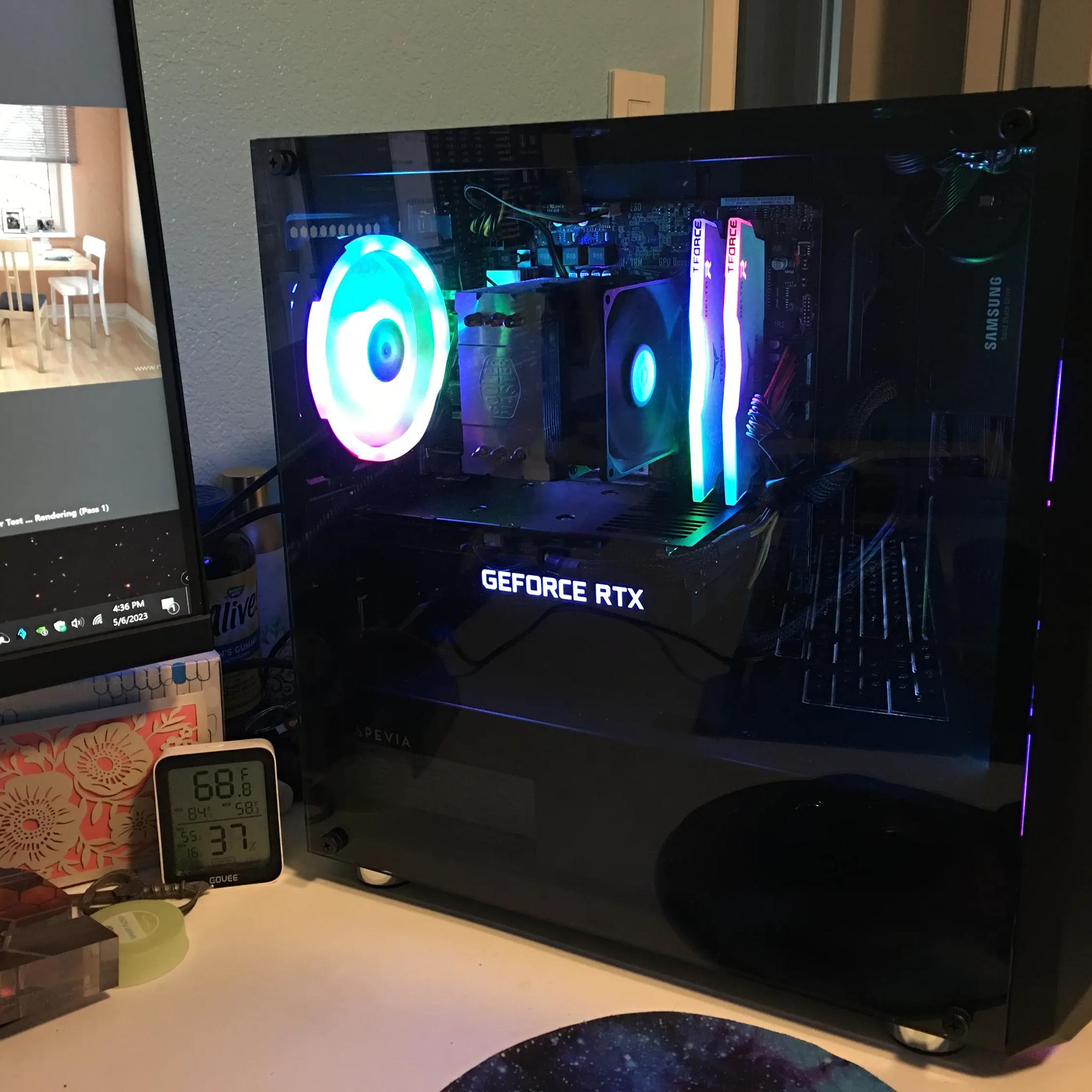 Great Gaming PC, RTX 3060Ti, i7 CPU, DDR4 16GB 3600, M.2 drive, SSD, HDD, mATX size