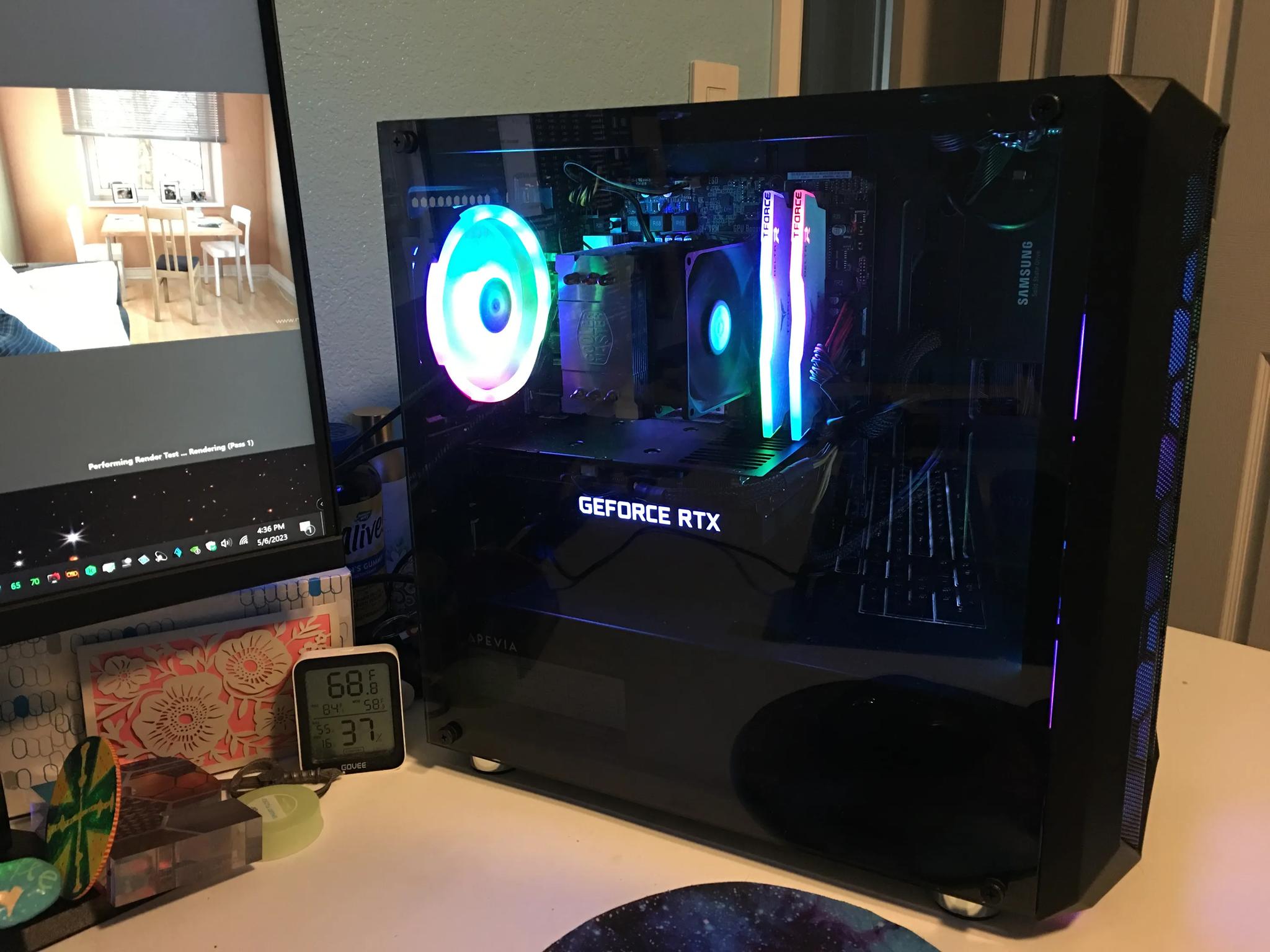 Great Gaming PC, RTX 3060Ti, i7 CPU, DDR4 16GB 3600, M.2 drive, SSD, HDD, mATX size