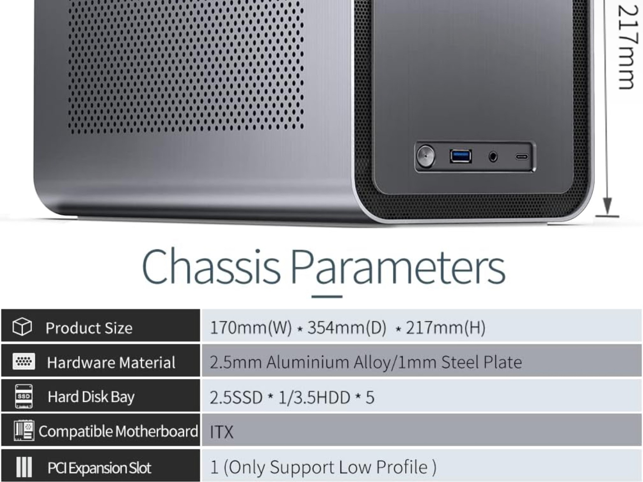 JONSBO N1 Mini-ITX NAS Chassis, ITX Computer Case, 5+1 Disk Bays