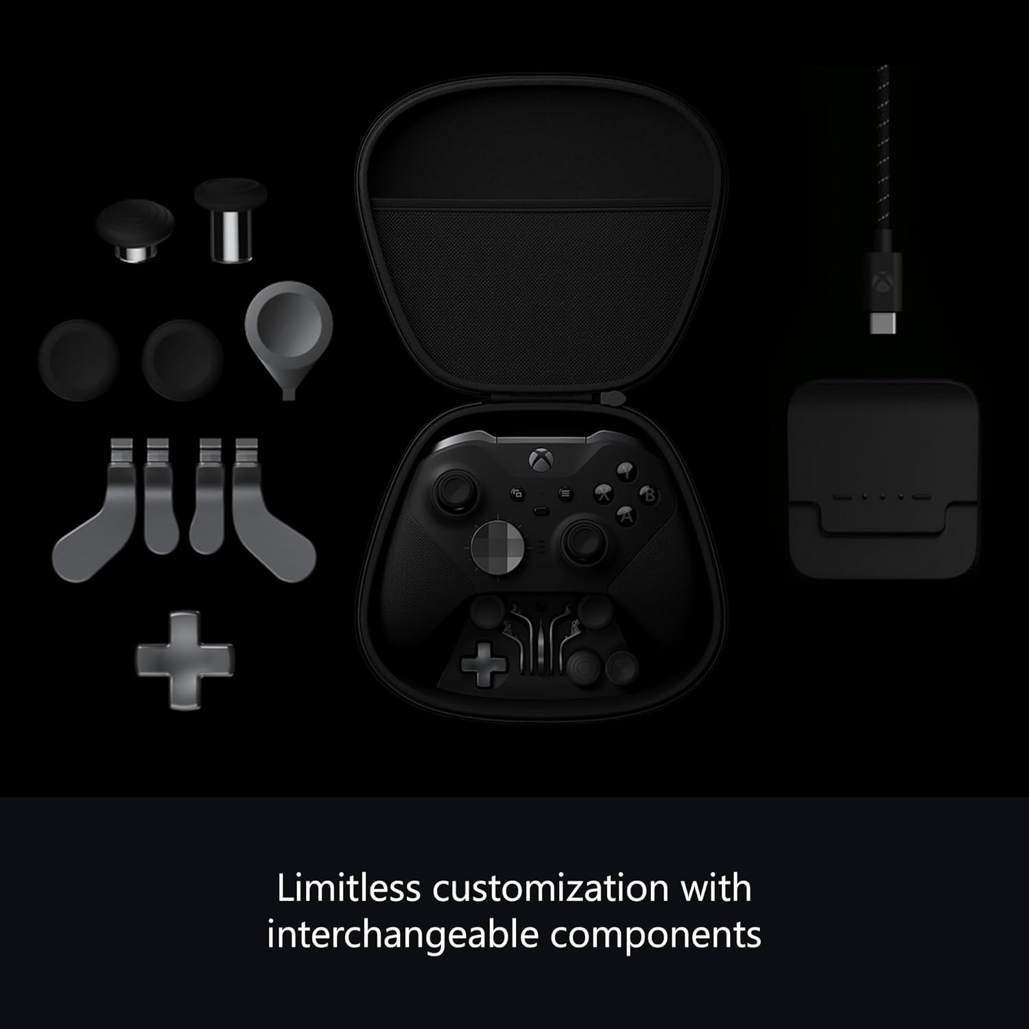 Xbox Wireless Gaming Controller Elite Series 2 Black Console, PC, and Cloud Devices