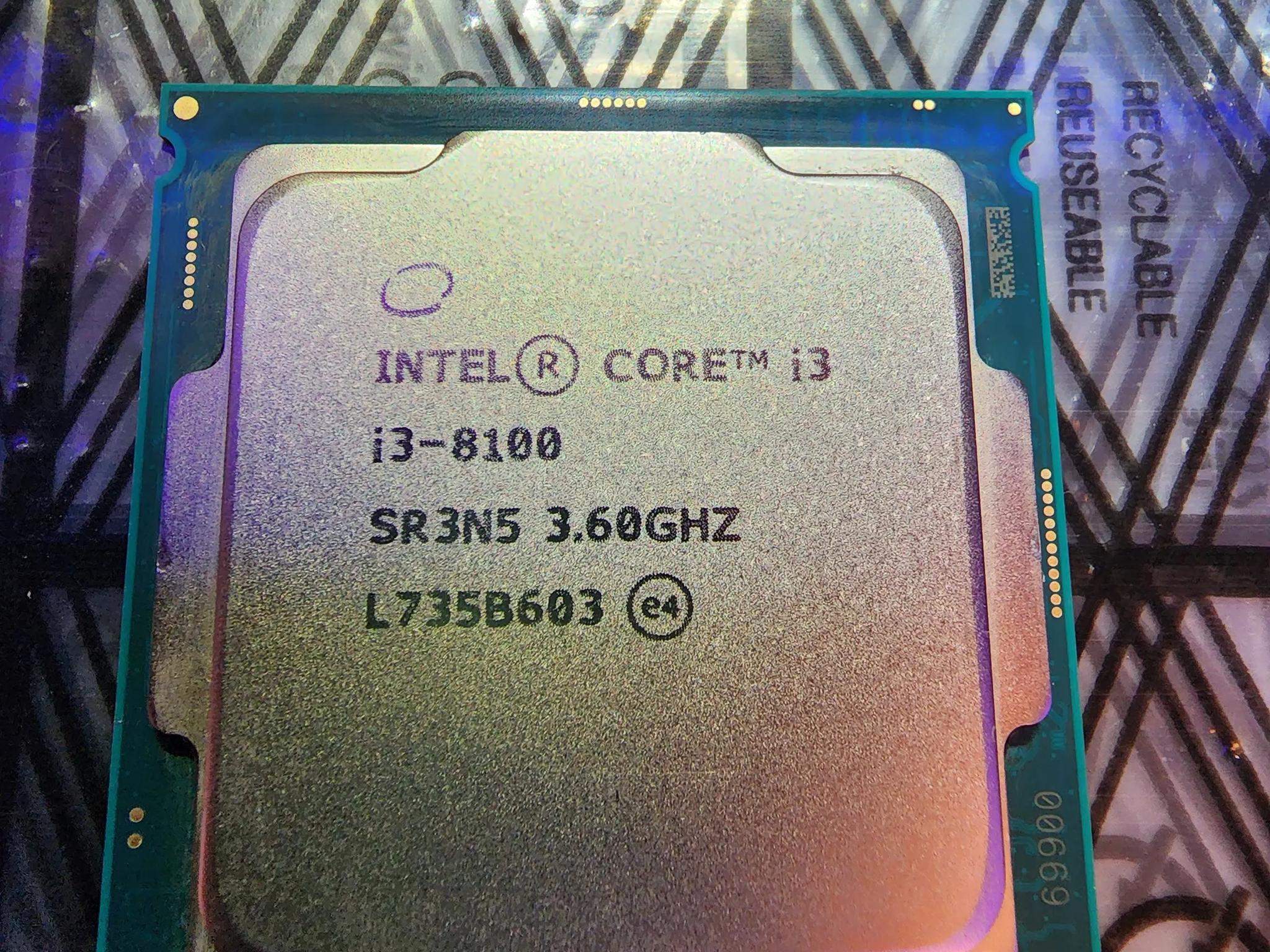 Intel Core i3-8100 Socket 1151 Quad Core Desktop CPU 3.60GHz